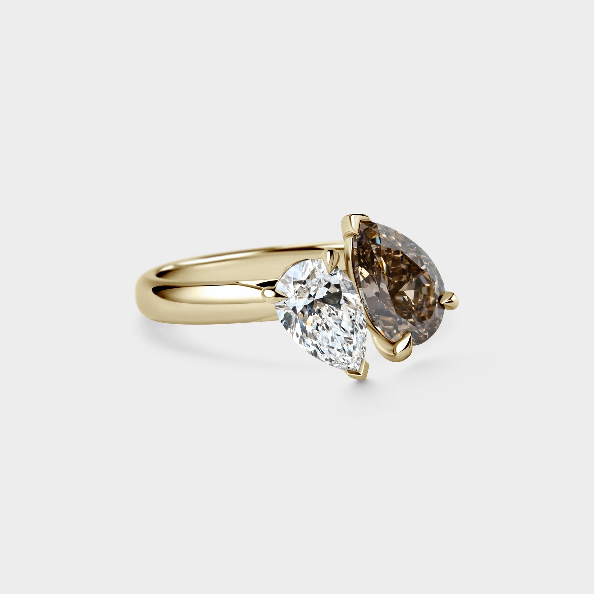 1.58ct Toi Et Moi of Champagne & White Lab Grown Diamond