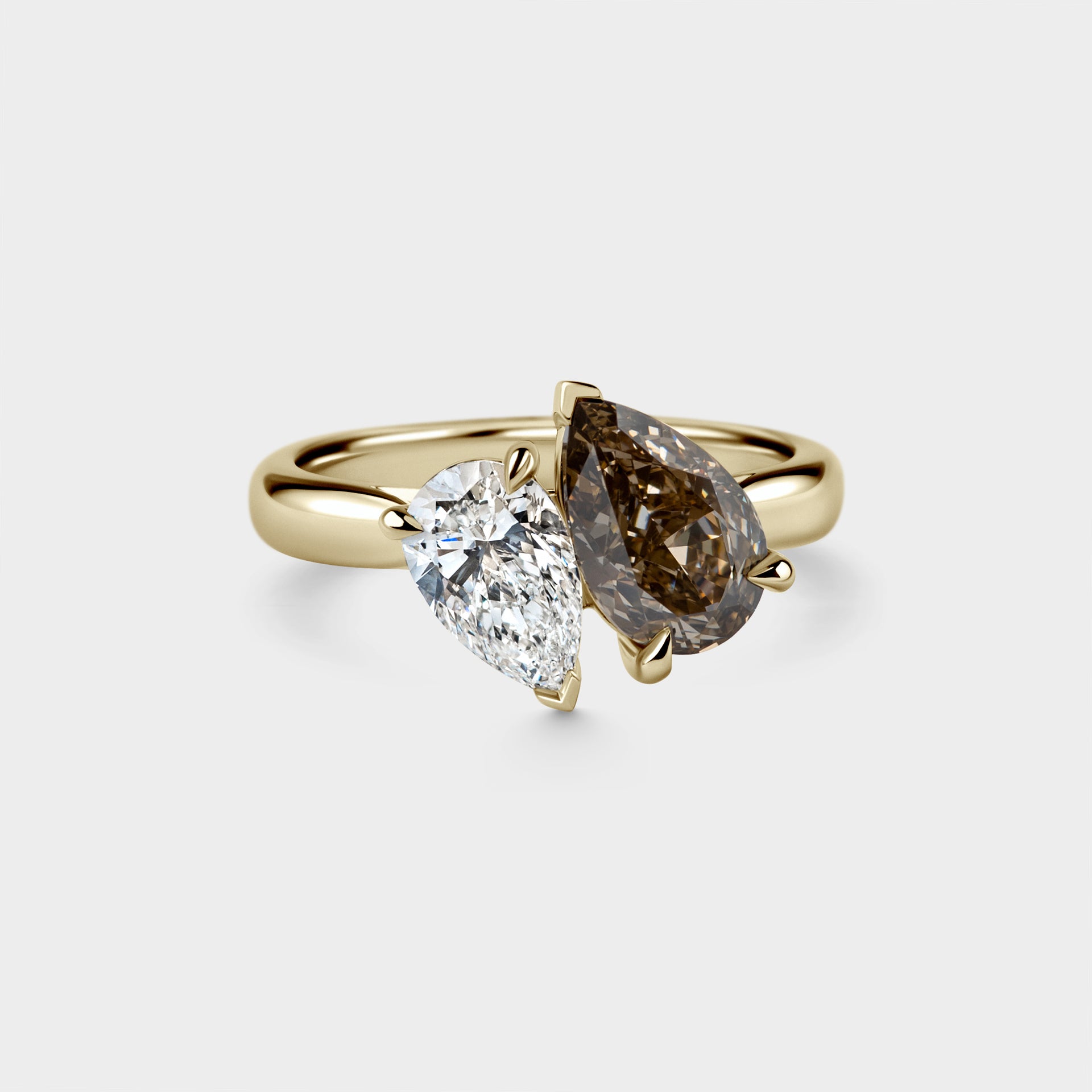 1.58ct Toi Et Moi of Champagne & White Lab Grown Diamond