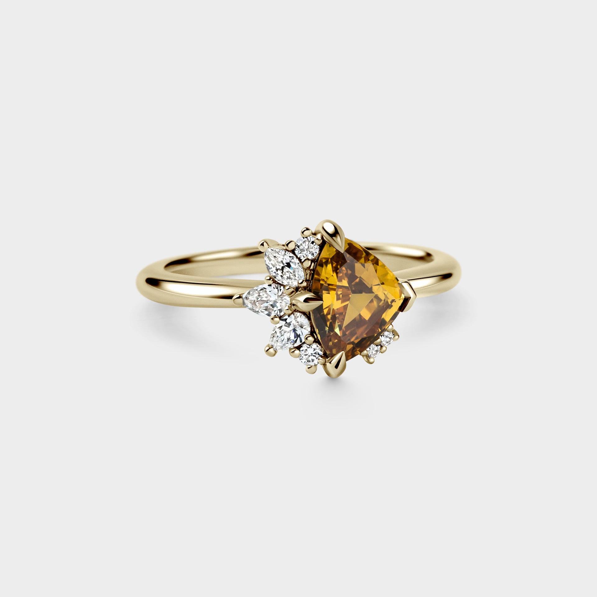 1.22ct Irregular Cluster of Trillion Sapphire & Diamond