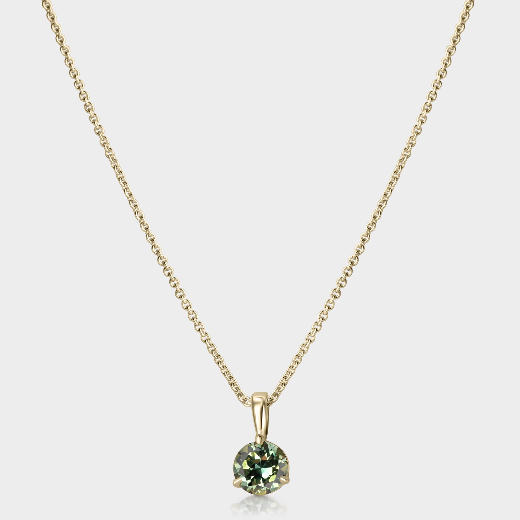 Round Brilliant Parti Sapphire Pendant