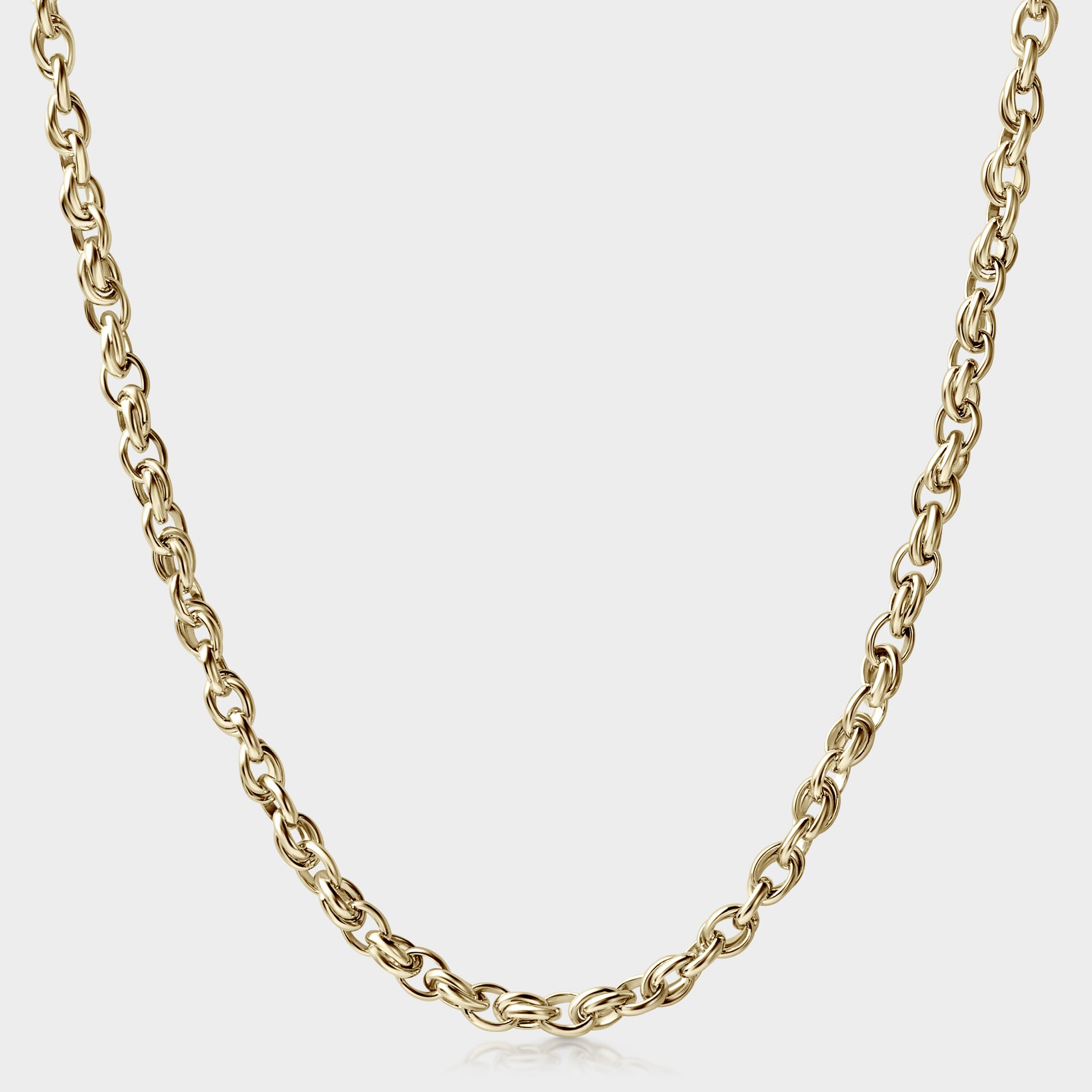 Double Oval Belcher Necklace