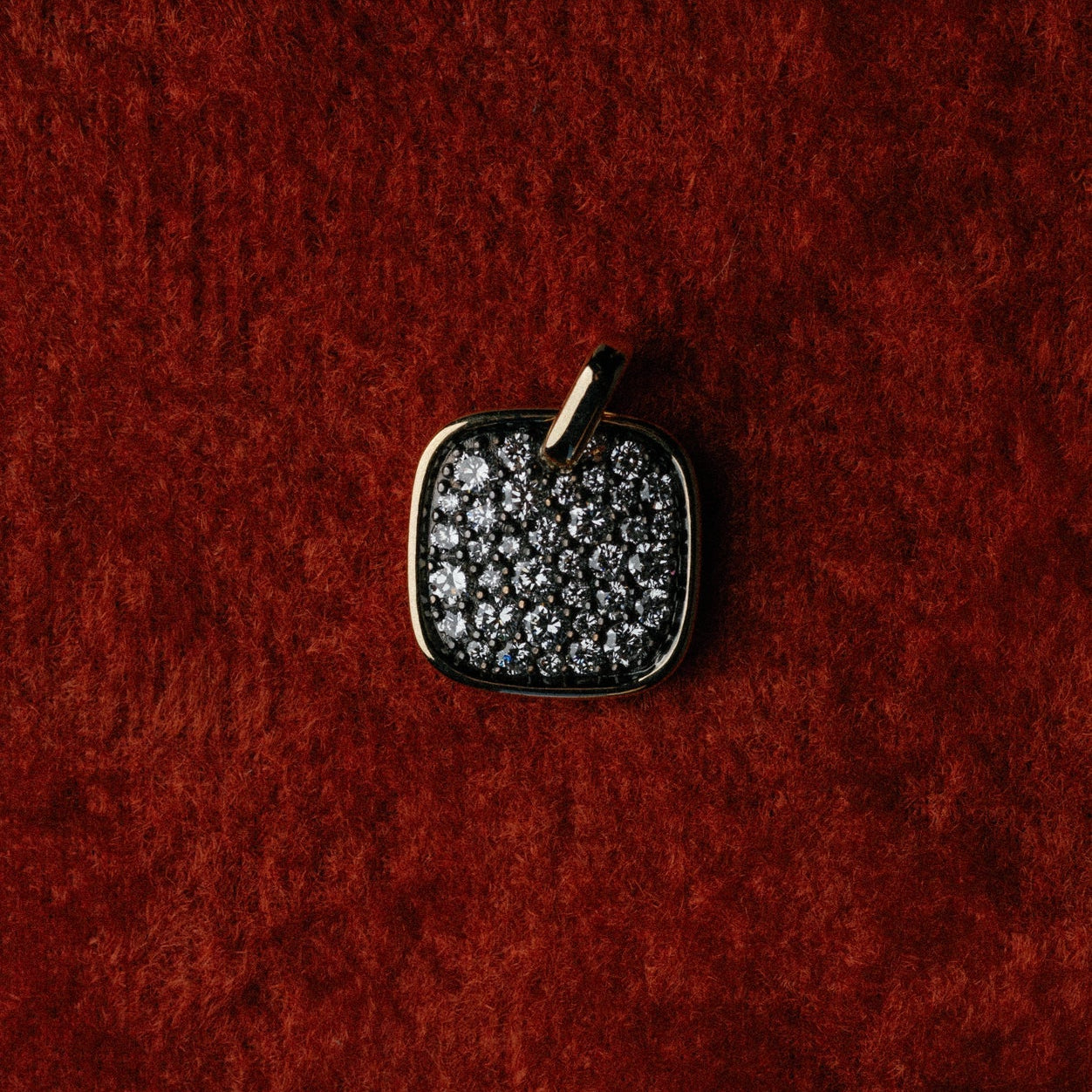 Soft Cushion of Blackened Pavé Pendant