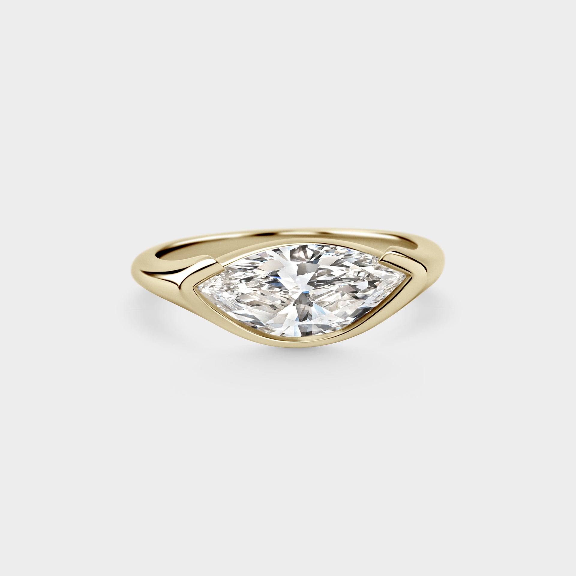 1.60ct East West Three Quarter Bezel of Unique Marquise