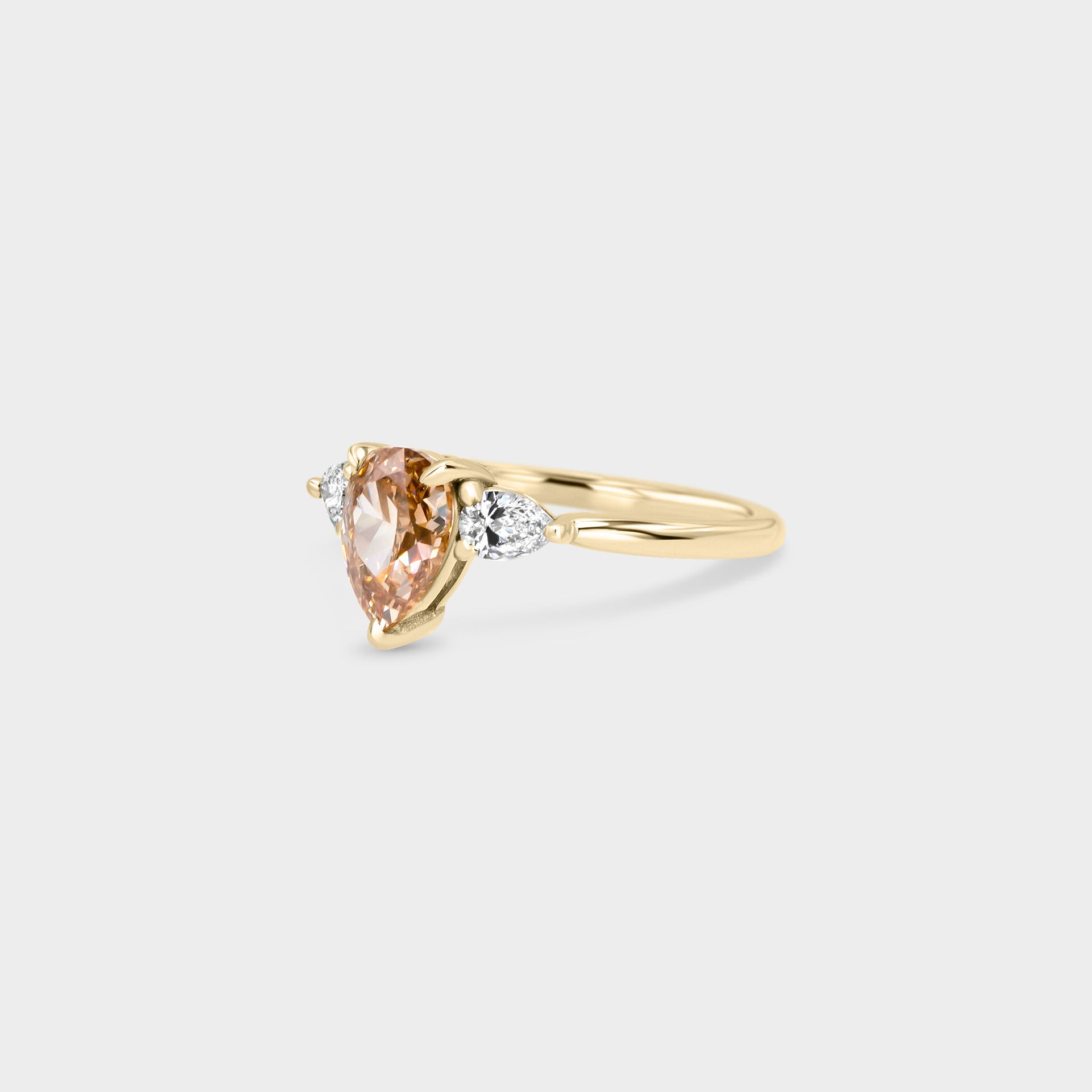 1.21ct Trio Of Champagne Pear & Pear