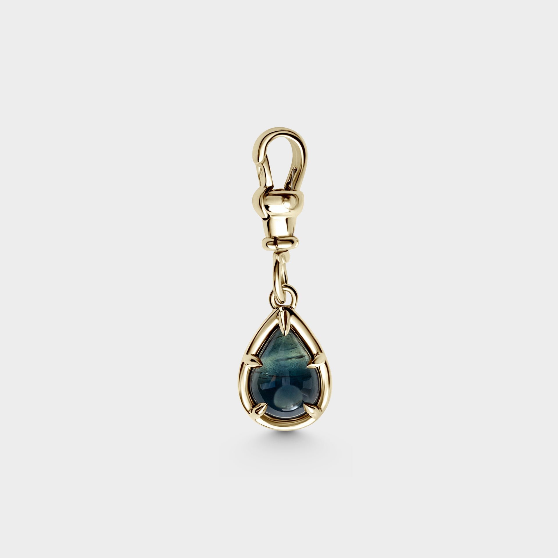 Cabochon Australian Blue Sapphire Pendant w/ Albert Swivel