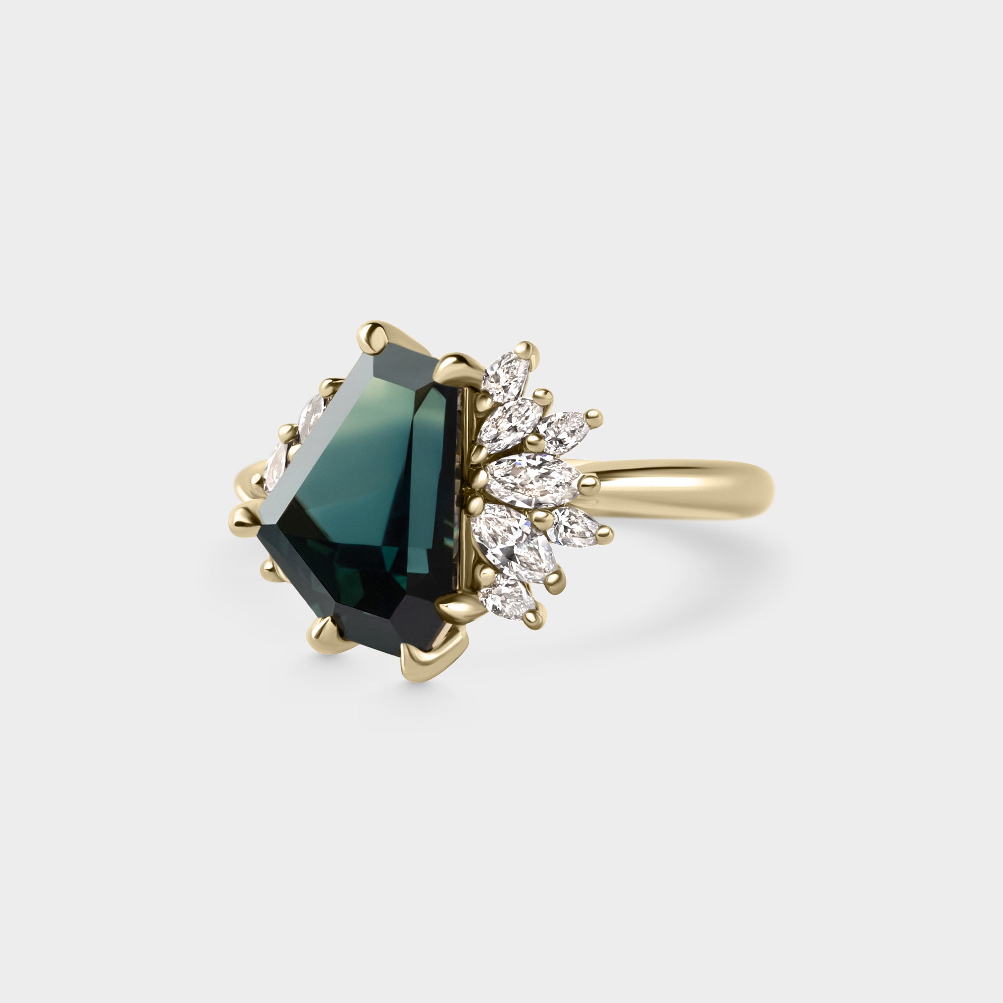 1.91ct Irregular Cluster of Blue Sapphire & Diamond