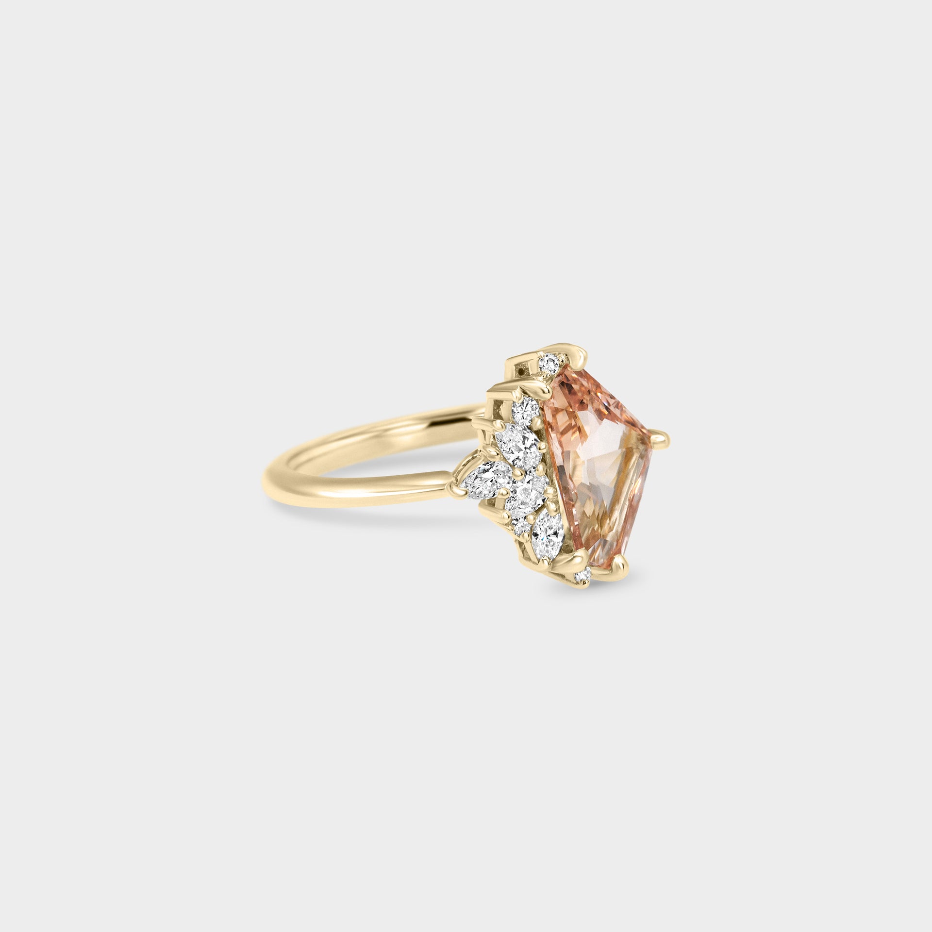 2.05ct Irregular Cluster of Padparadscha Sapphire