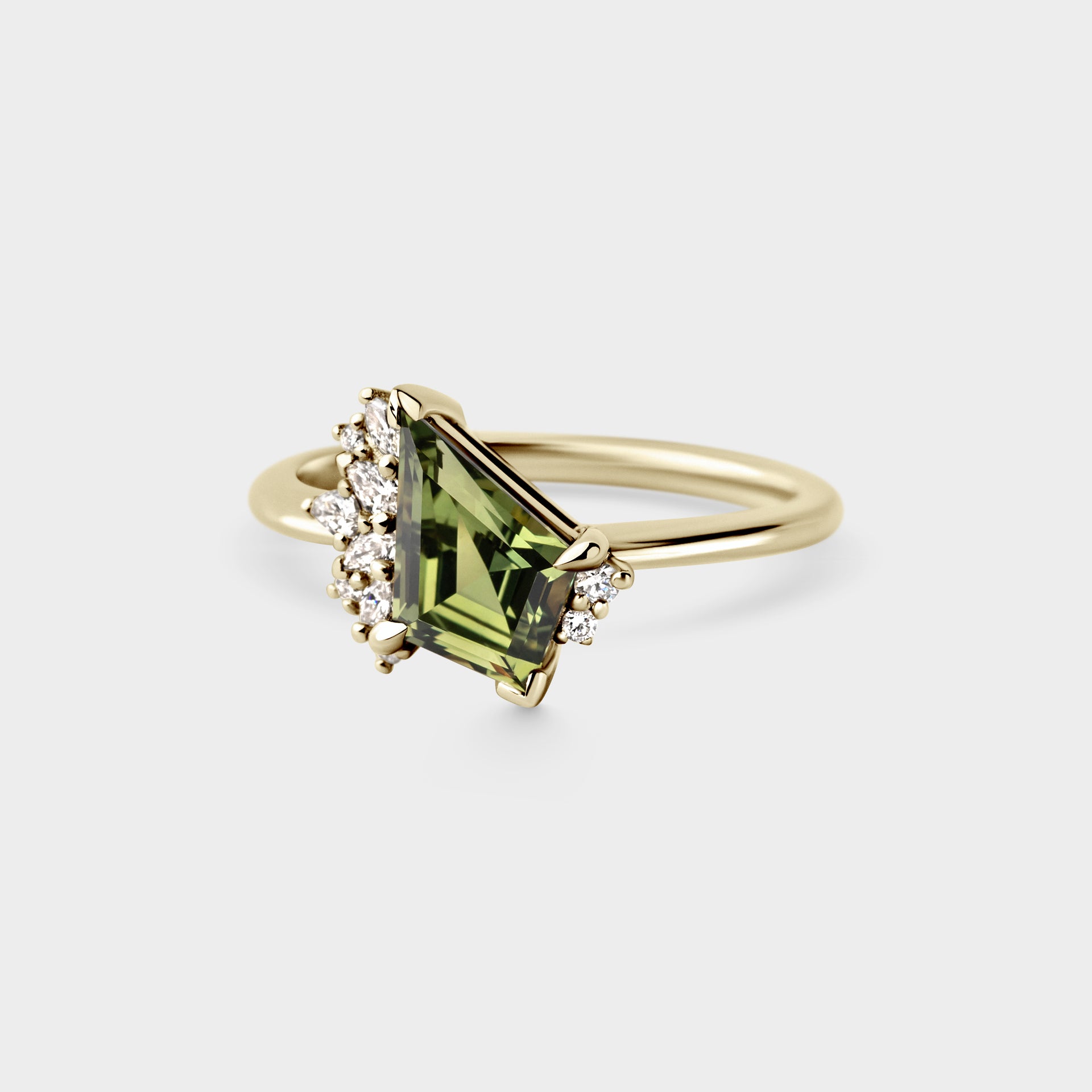 1.48ct Irregular Cluster of Kite Sapphire & Diamond