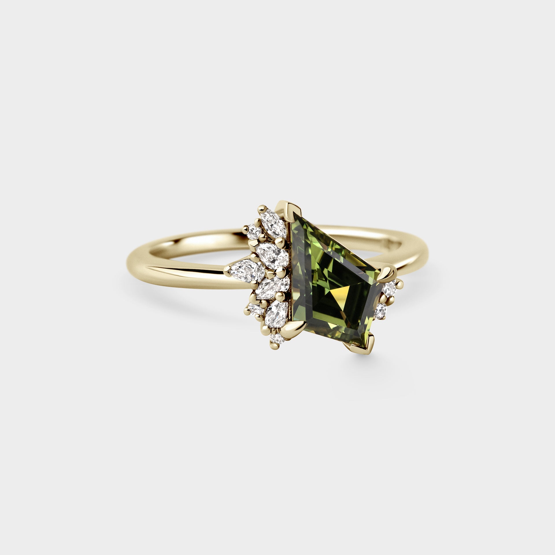 1.48ct Irregular Cluster of Kite Sapphire & Diamond