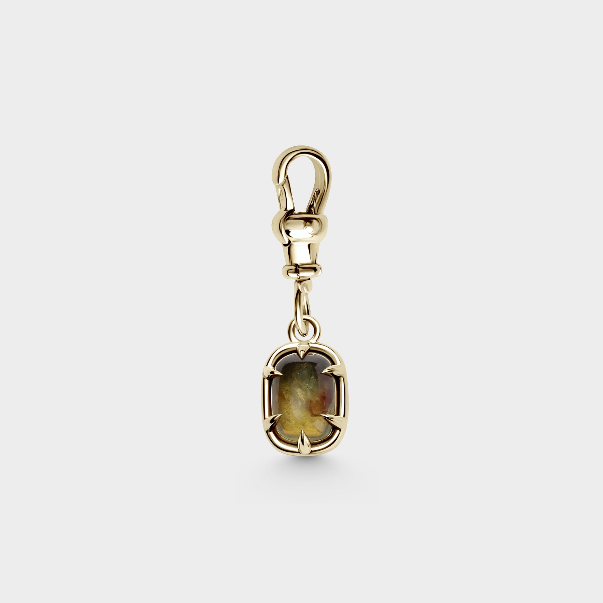 Cabochon Australian Yellow Sapphire Pendant w/ Albert Swivel