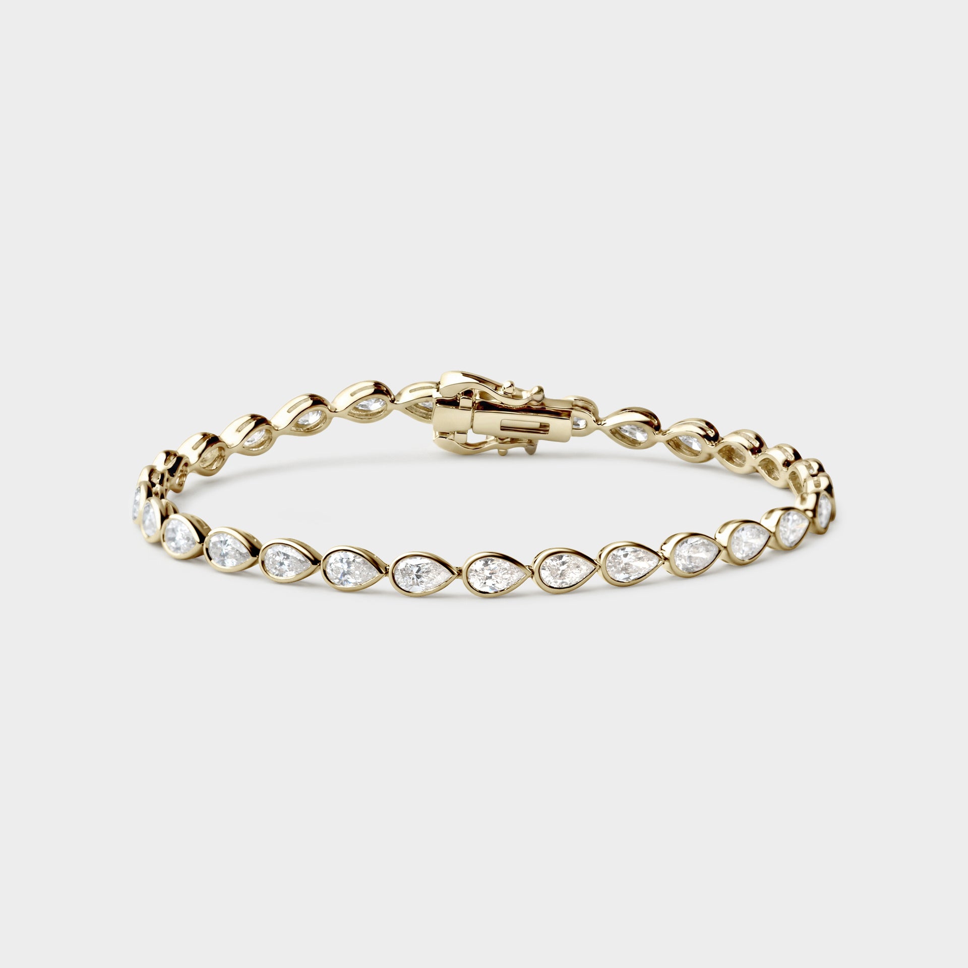 Bezel Pear Tennis Bracelet