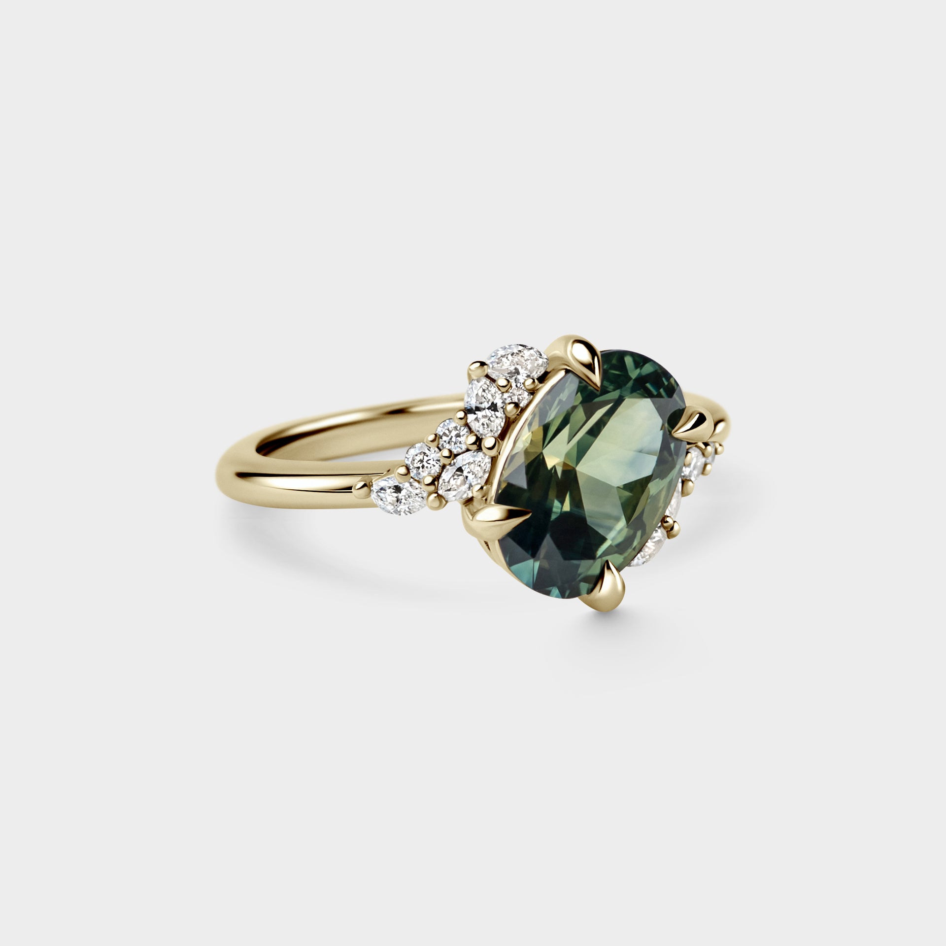 2.34ct Off-Angle Asymmetrical Cluster of Oval Sapphire
