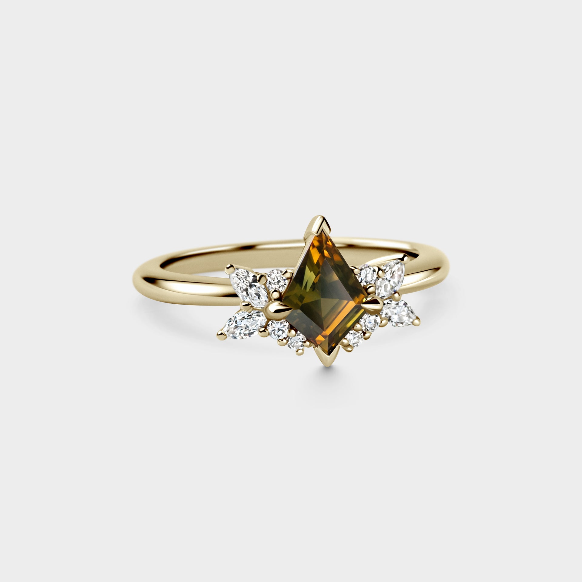 1.06ct Symmetrical Cluster of Kite Sapphire & Diamond