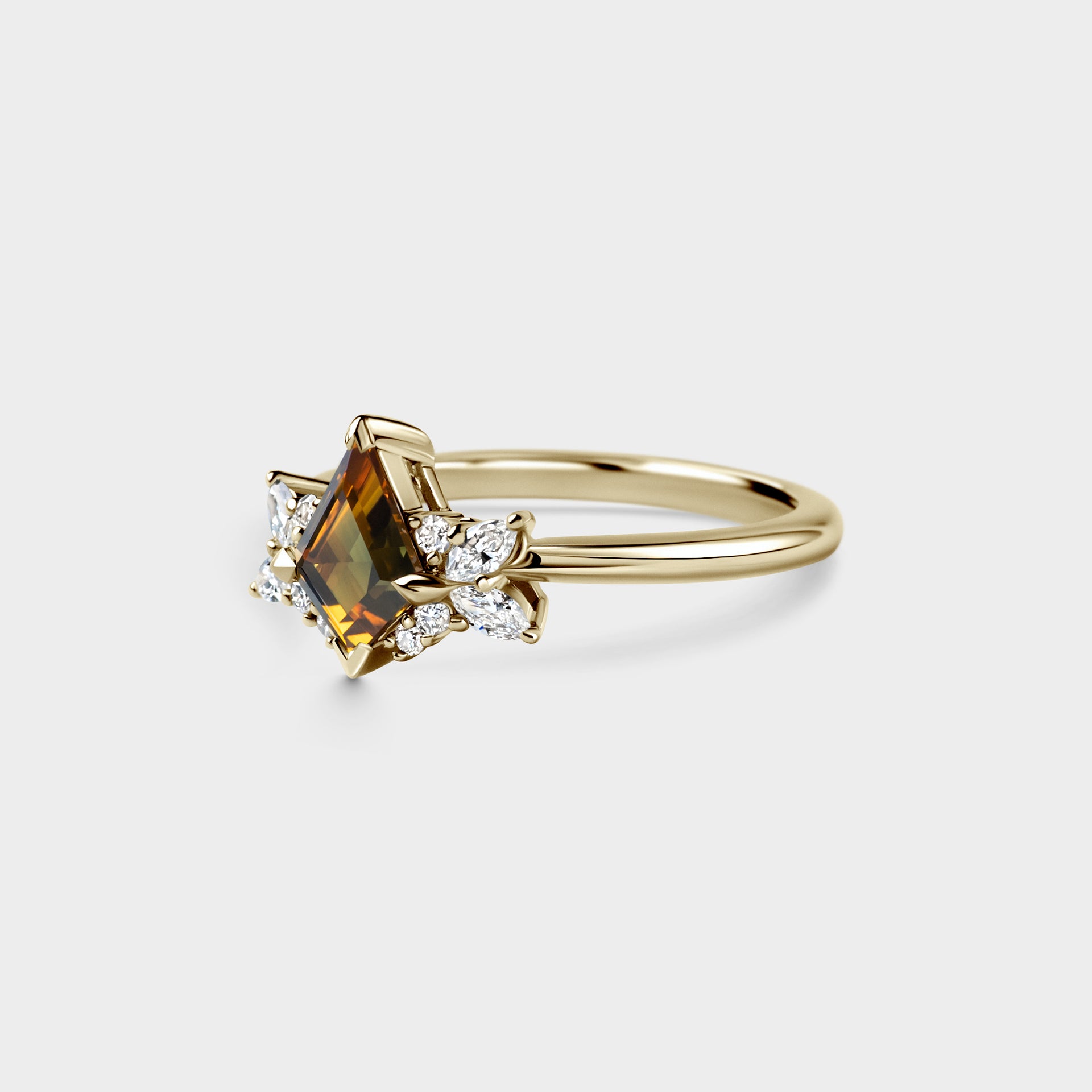 1.06ct Symmetrical Cluster of Kite Sapphire & Diamond