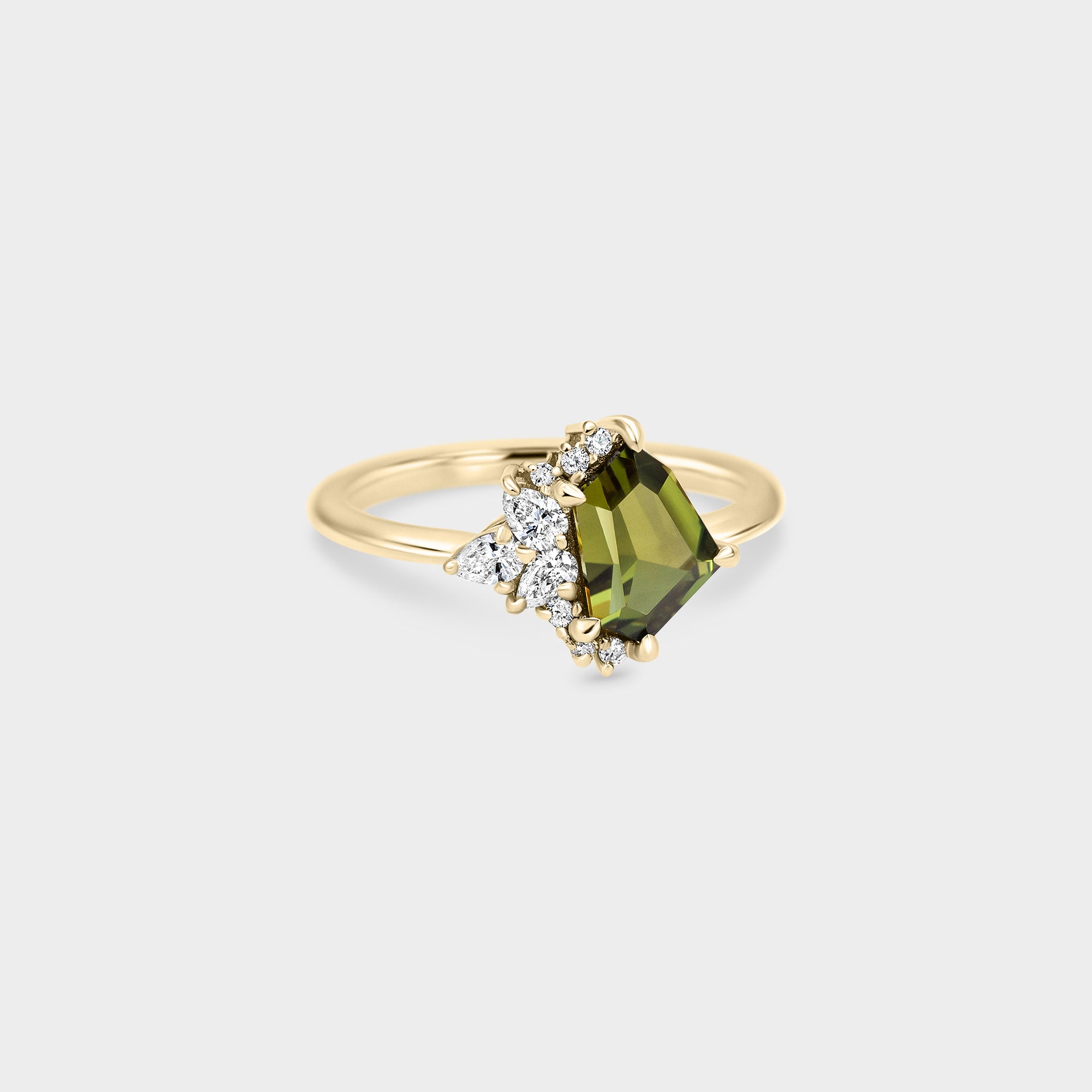 1.45ct Irregular Cluster of Green Sapphire