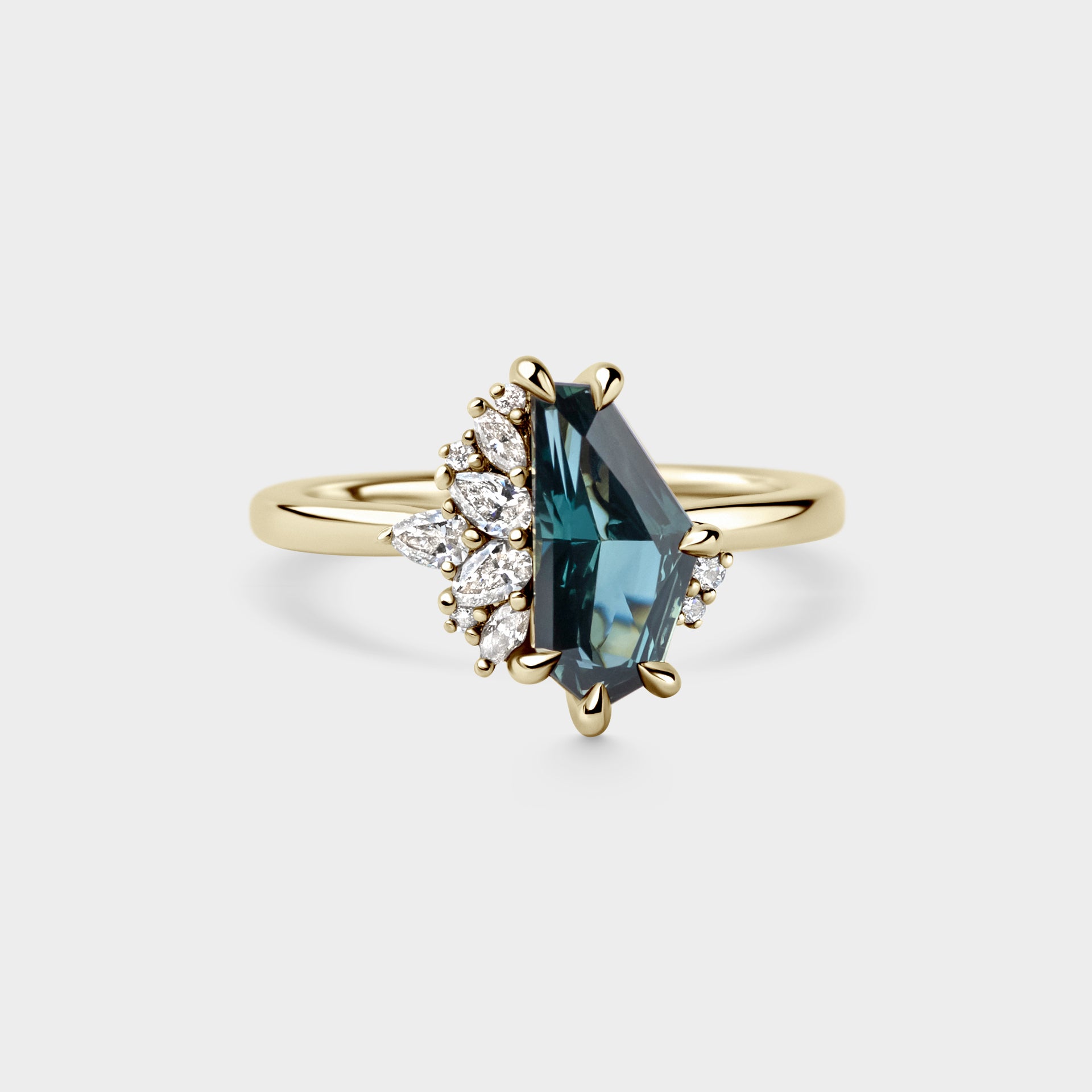 1.63ct Irregular Cluster of Freeform Sapphire & Diamond
