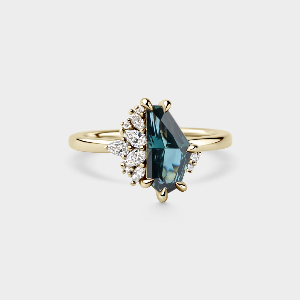 1.63ct Irregular Cluster of Freeform Sapphire & Diamond