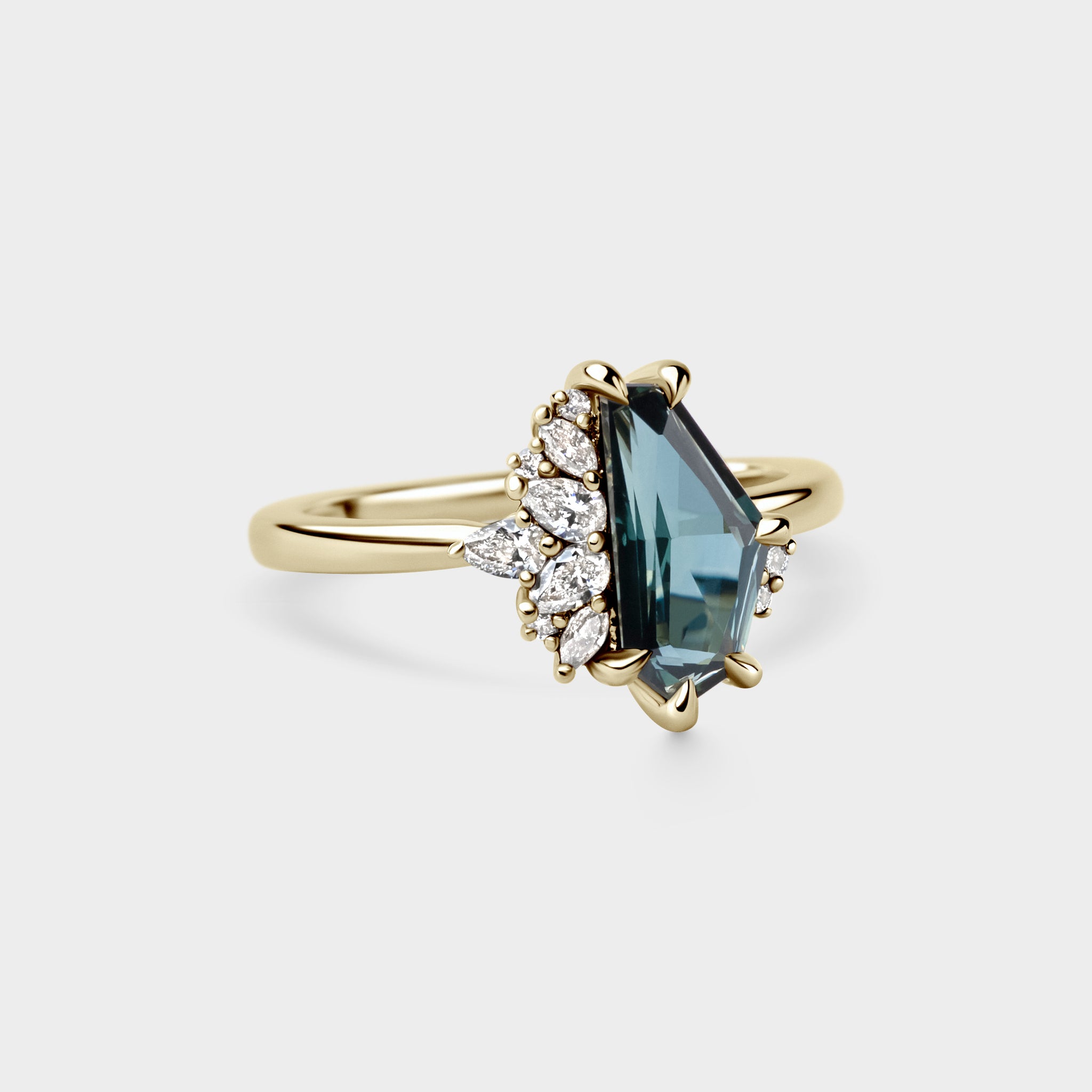 1.63ct Irregular Cluster of Freeform Sapphire & Diamond