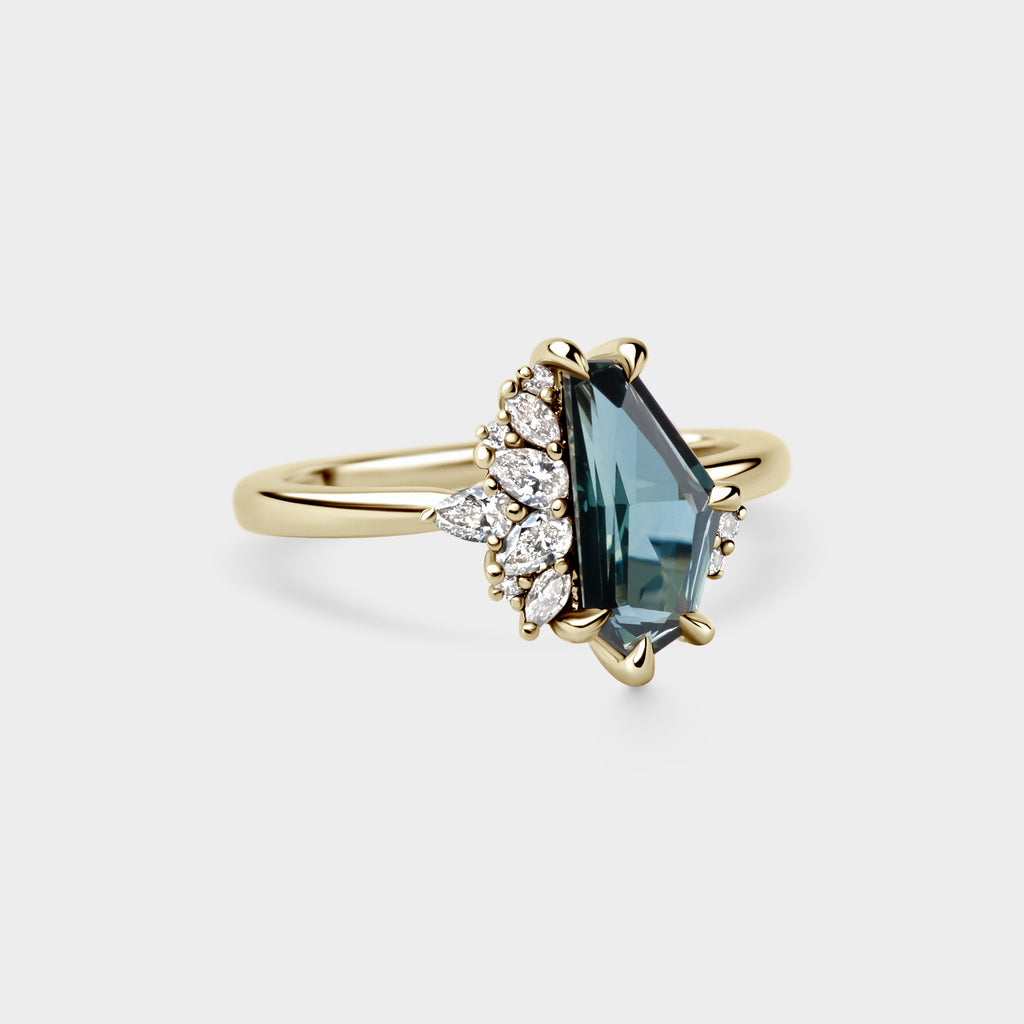 1.63ct Irregular Cluster of Freeform Sapphire & Diamond