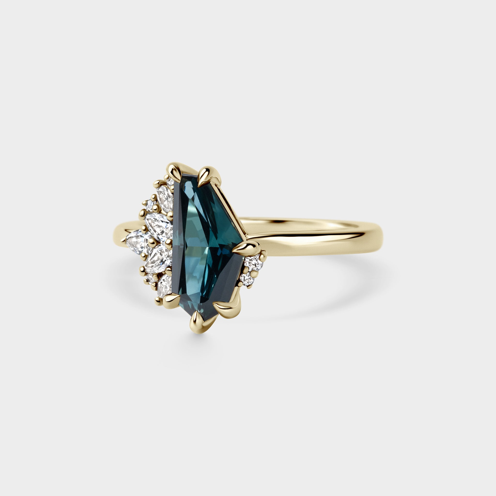 1.63ct Irregular Cluster of Freeform Sapphire & Diamond