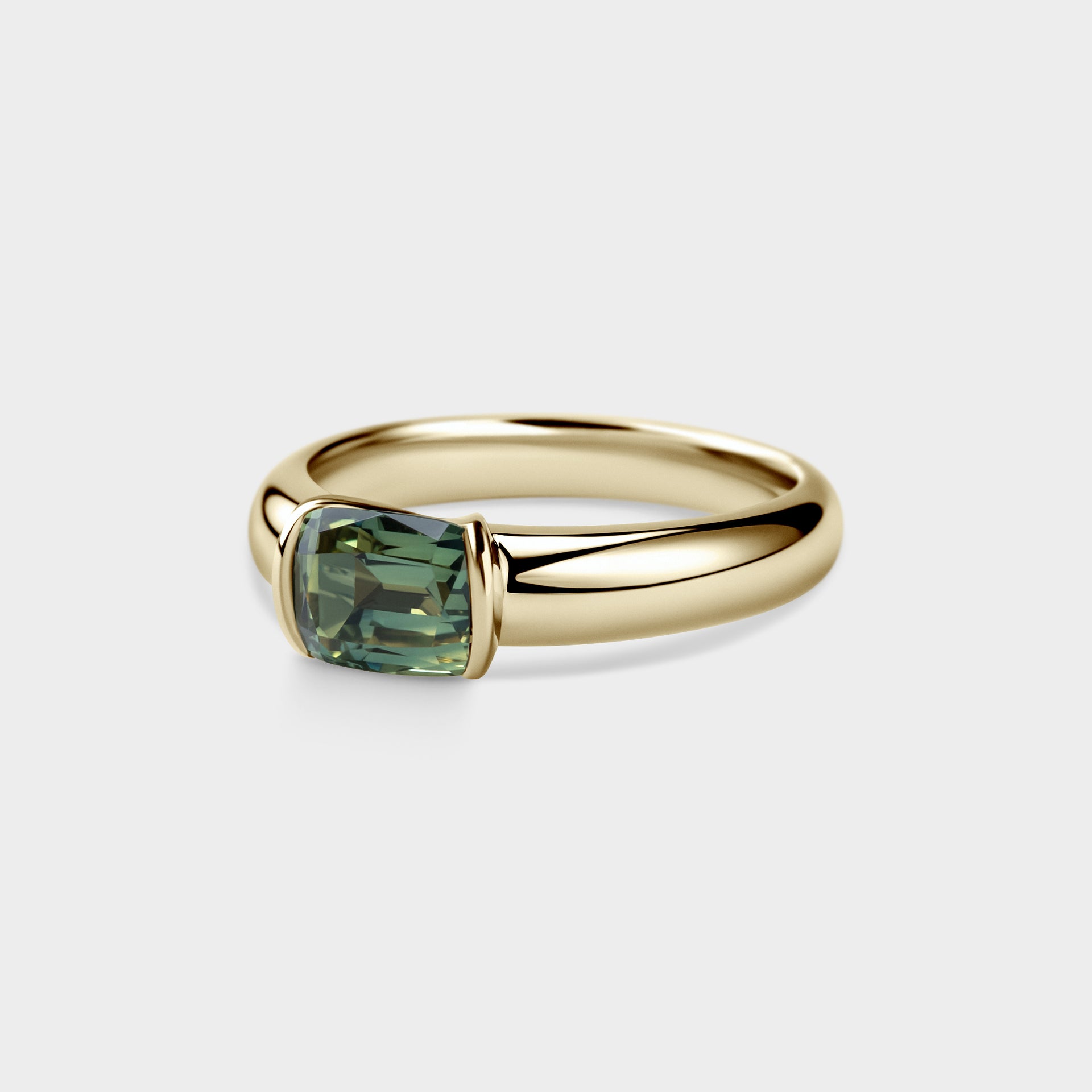 1.60ct East-West Solitaire of Cushion Sapphire