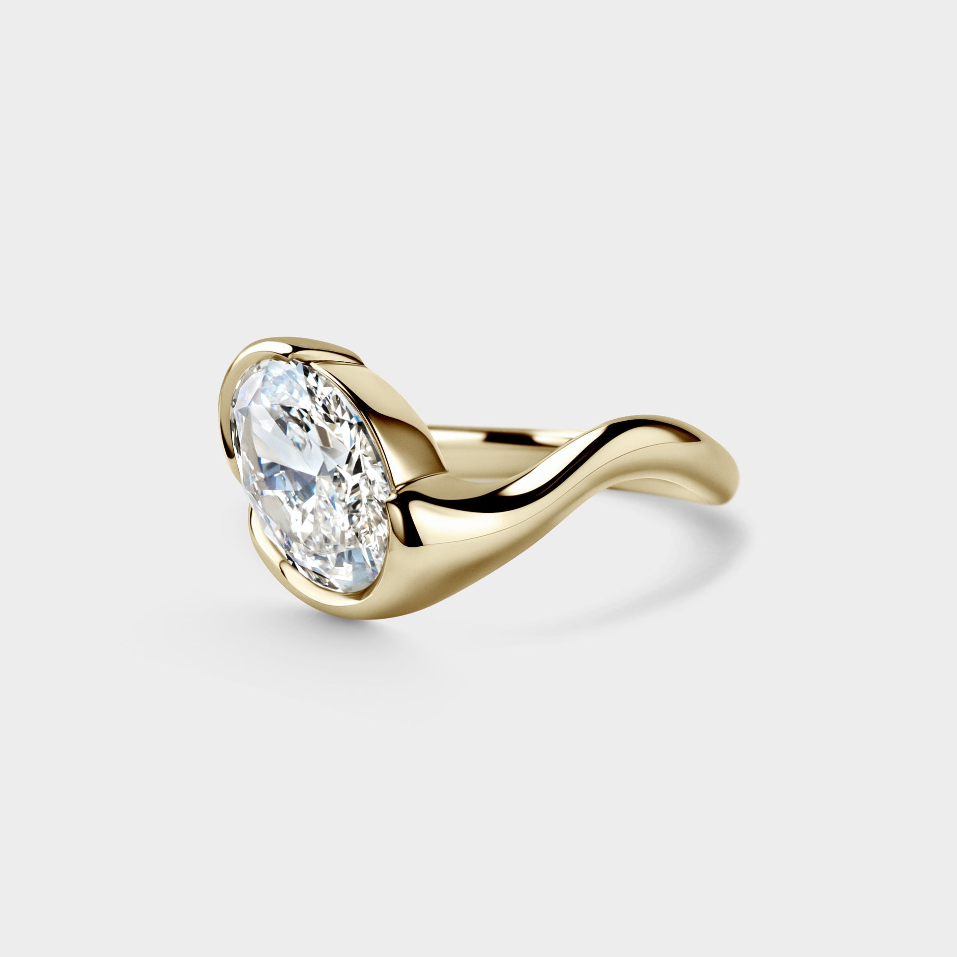 2.59ct Off-Angle Organic Wrap of Lab Diamond
