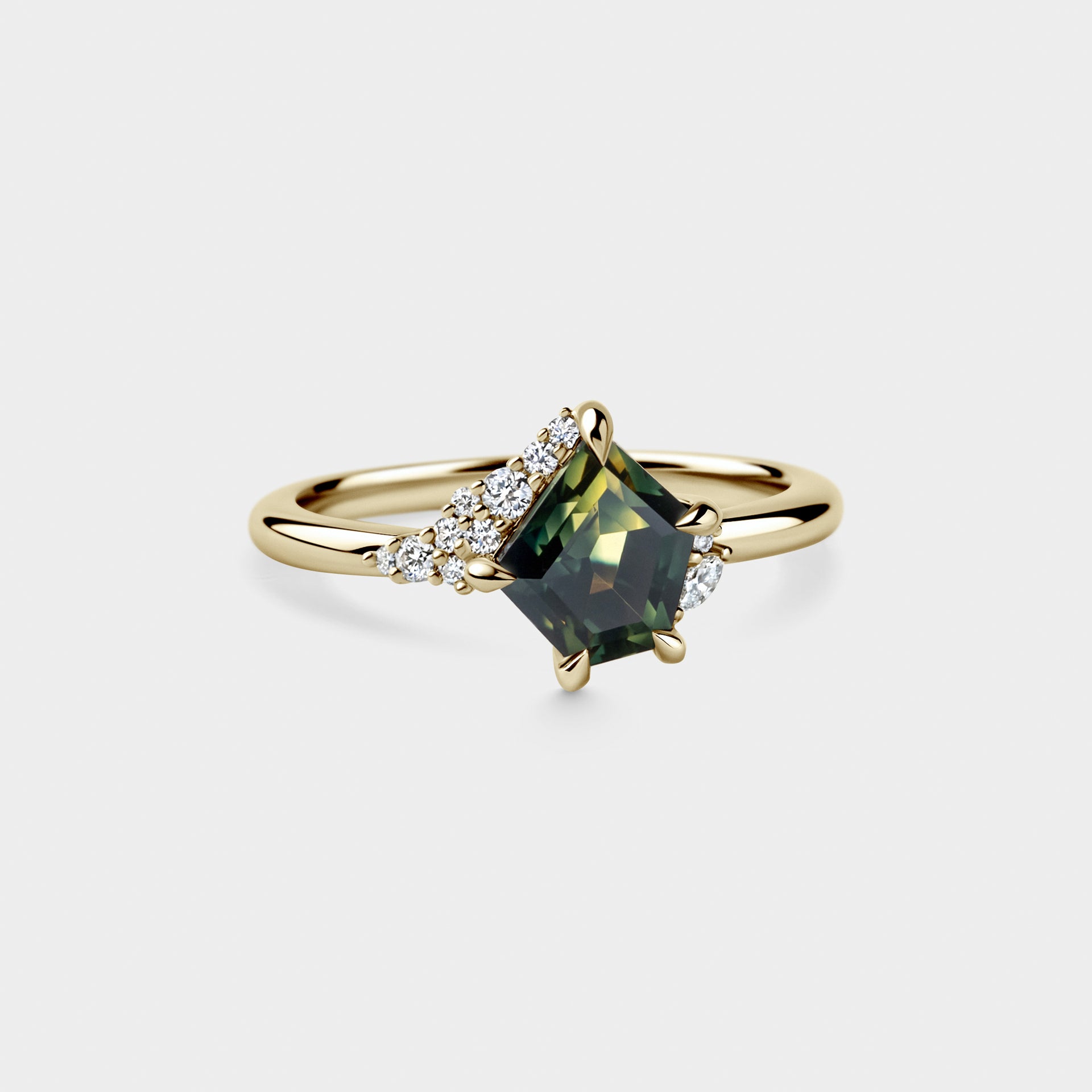 1.43ct Irregular Cluster of Freeform Sapphire & Diamond