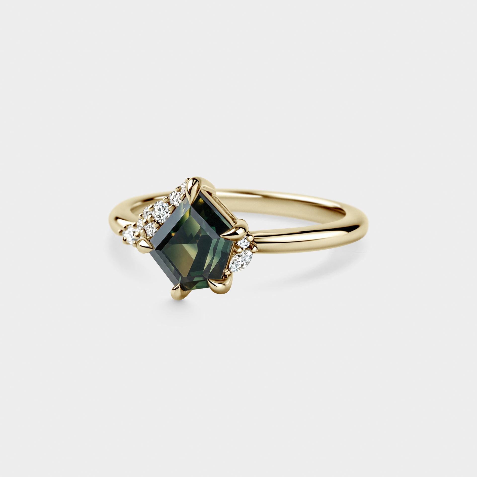 1.43ct Irregular Cluster of Freeform Sapphire & Diamond