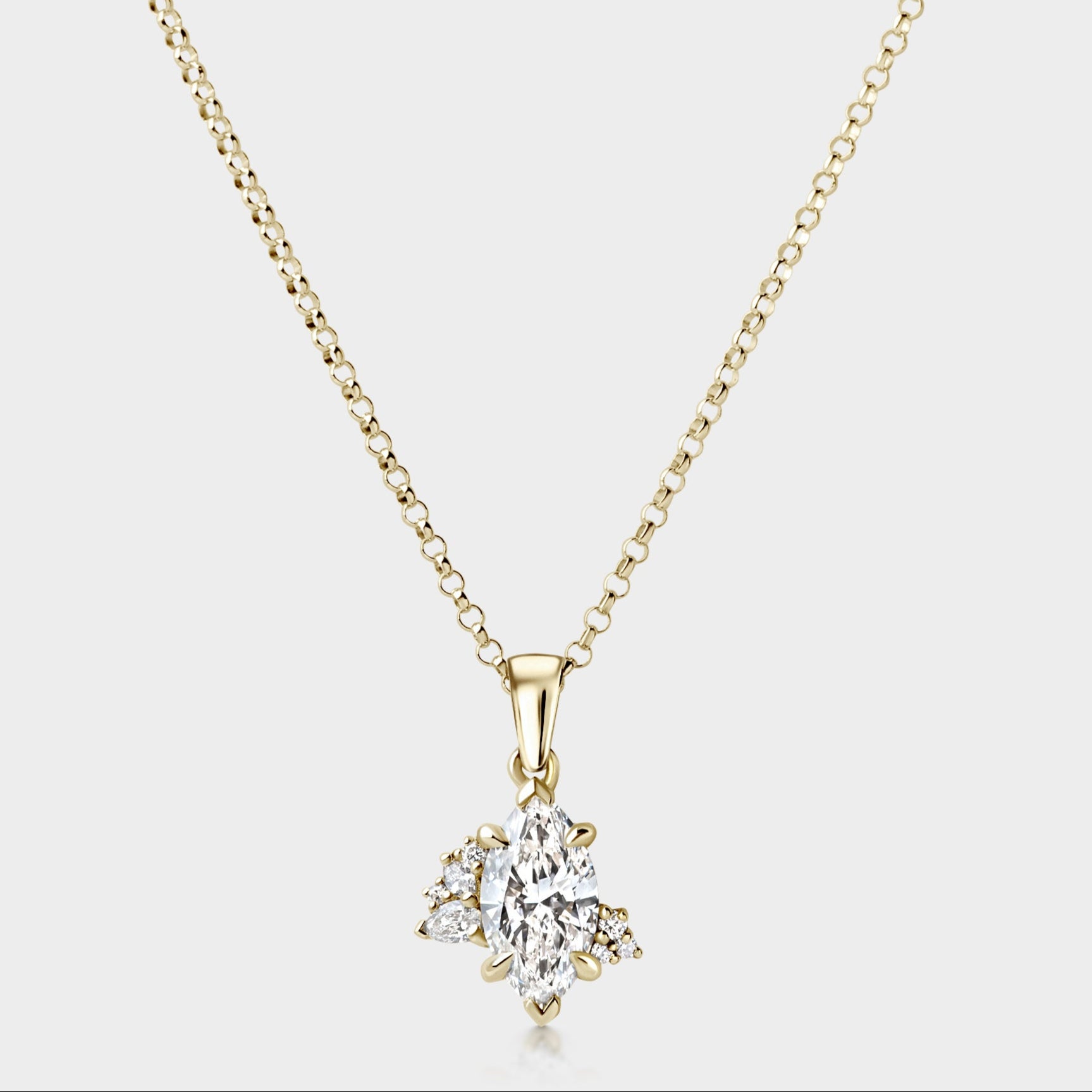 Marquise Asymmetrical Cluster Pendant