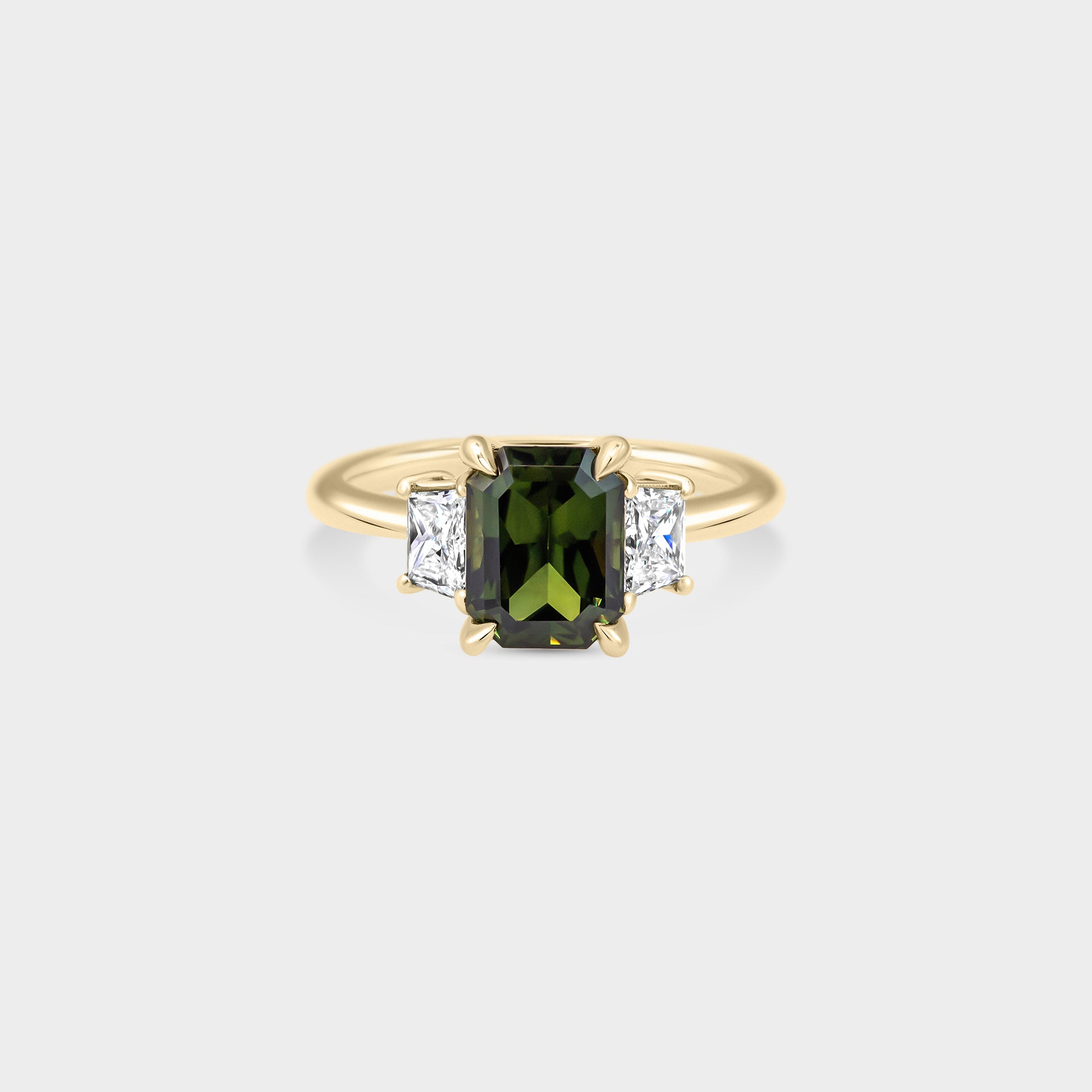 2.35ct Three Stone of Sapphire & Diamond