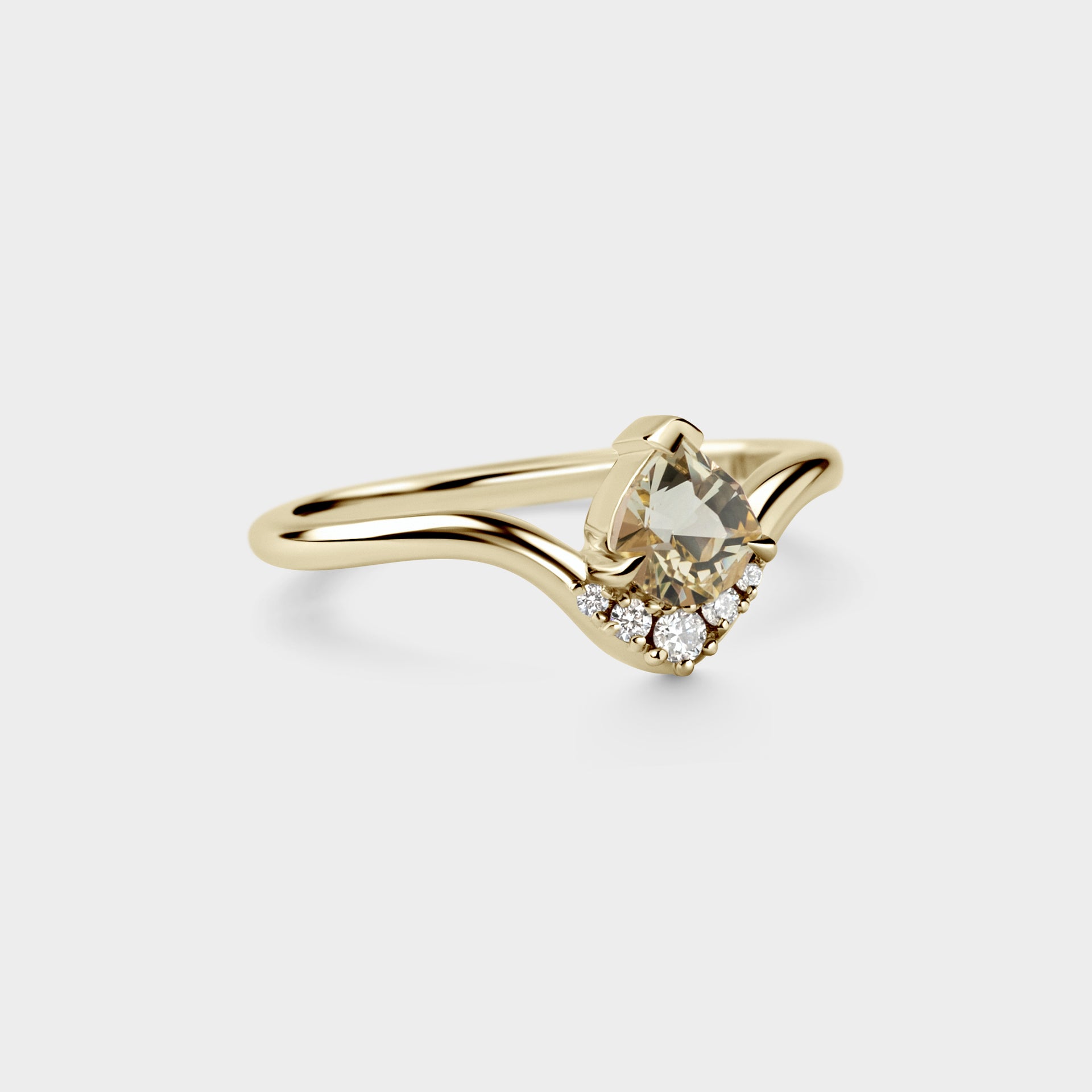Pear Yellow Sapphire Crown
