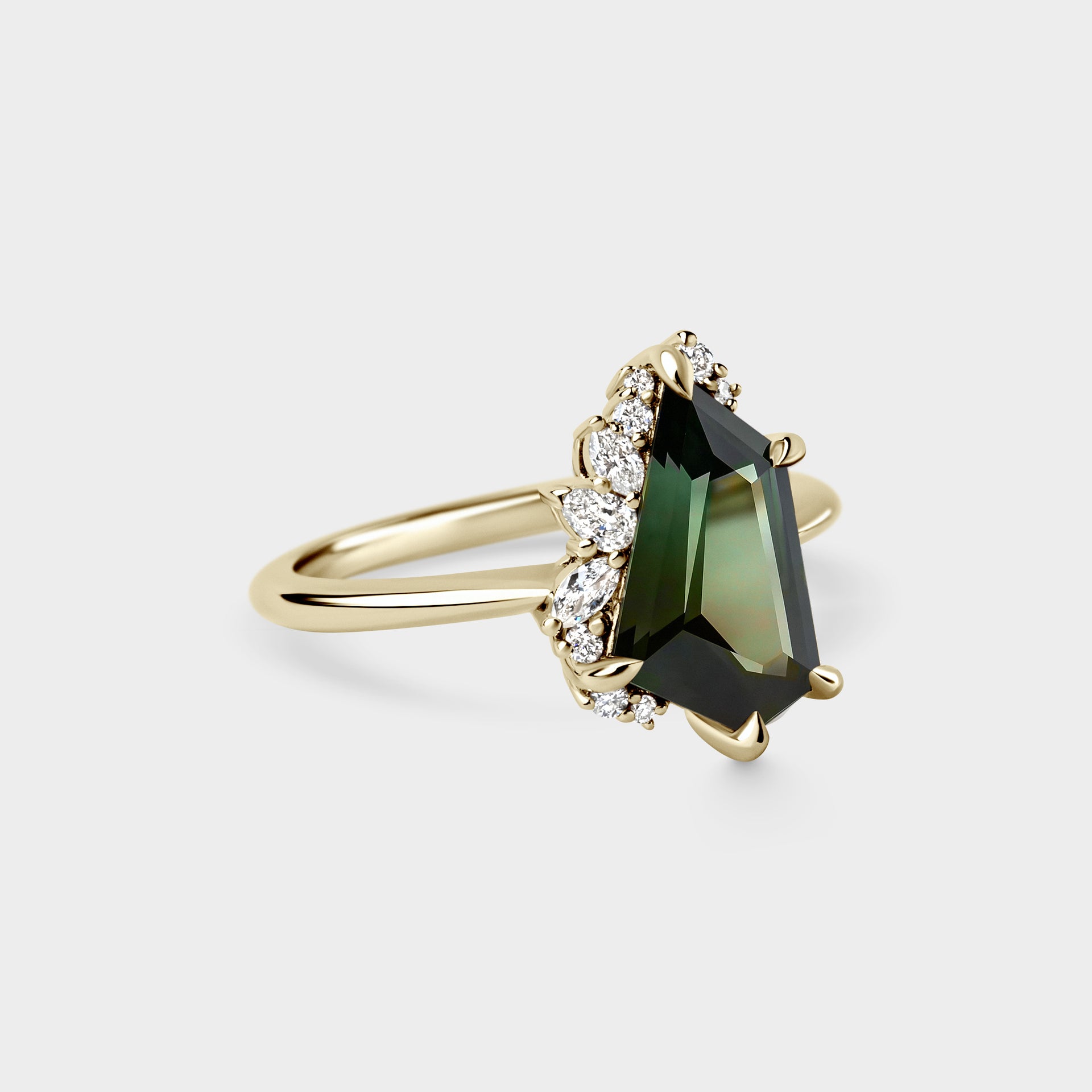 2.74ct Irregular Cluster of Freeform Sapphire & Diamond