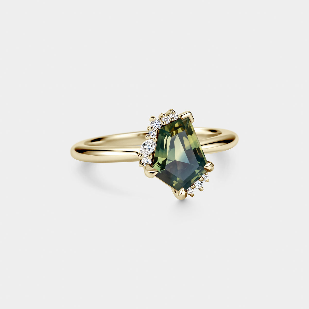 1.93ct Irregular Cluster of Freeform Sapphire & Diamond