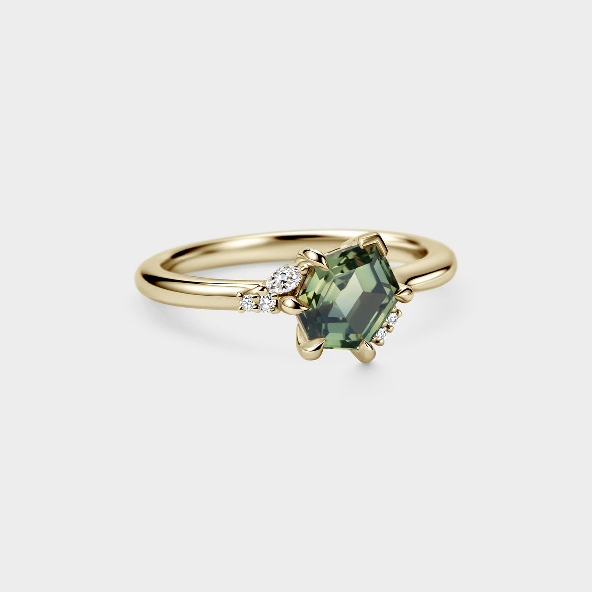 1.56ct Irregular Cluster of Freeform Sapphire & Diamond