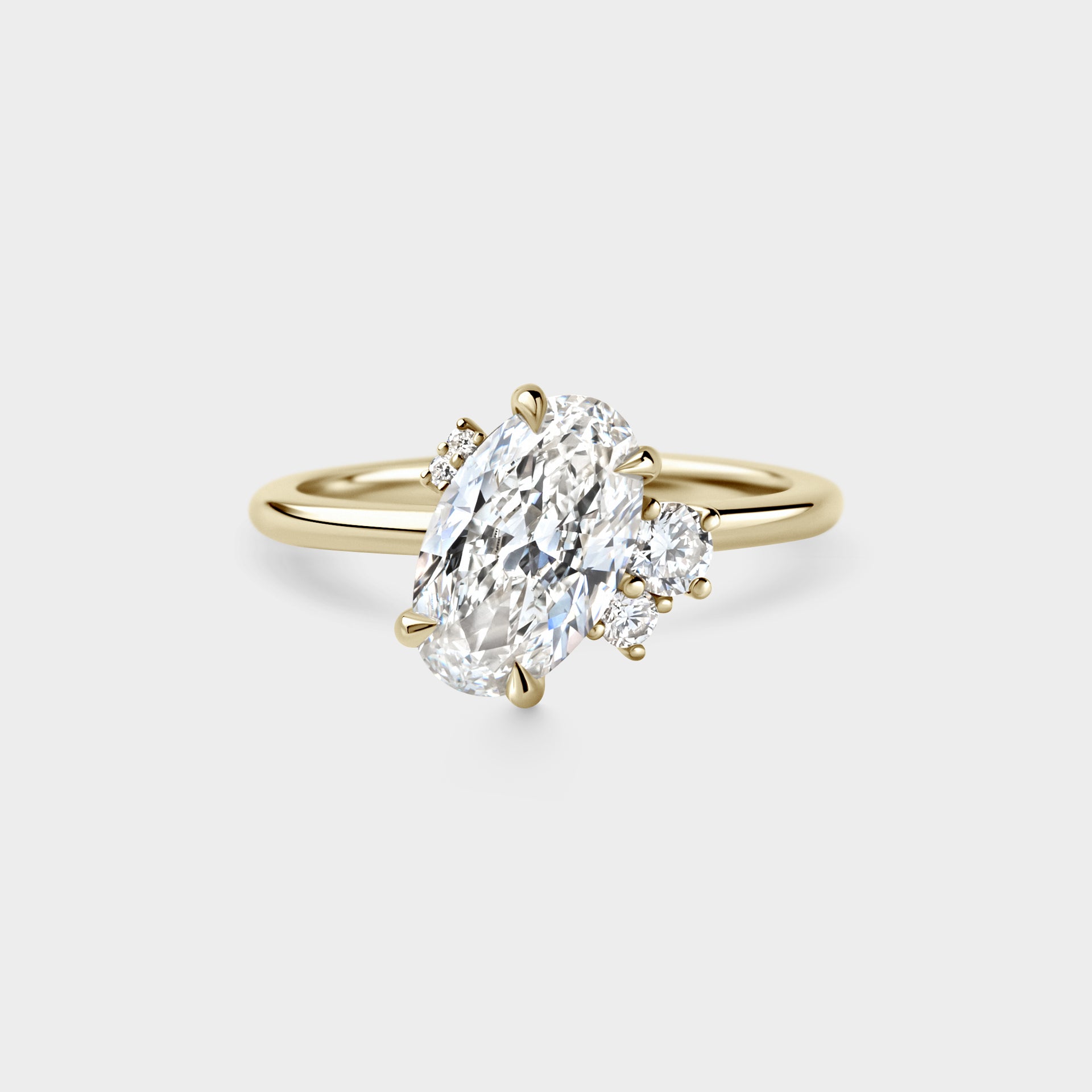 1.70ct Offset Cluster of Oval Lab White Diamond