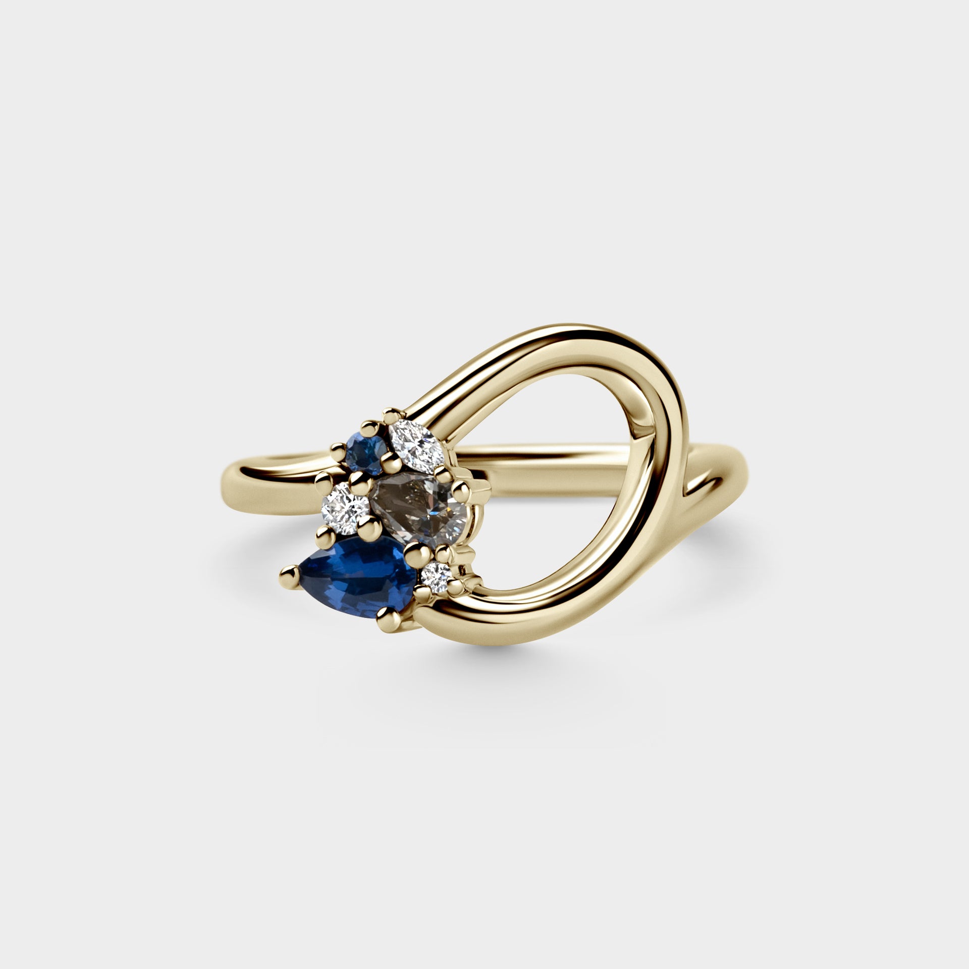 Aperture / White, Champagne Diamond & Blue Sapphire