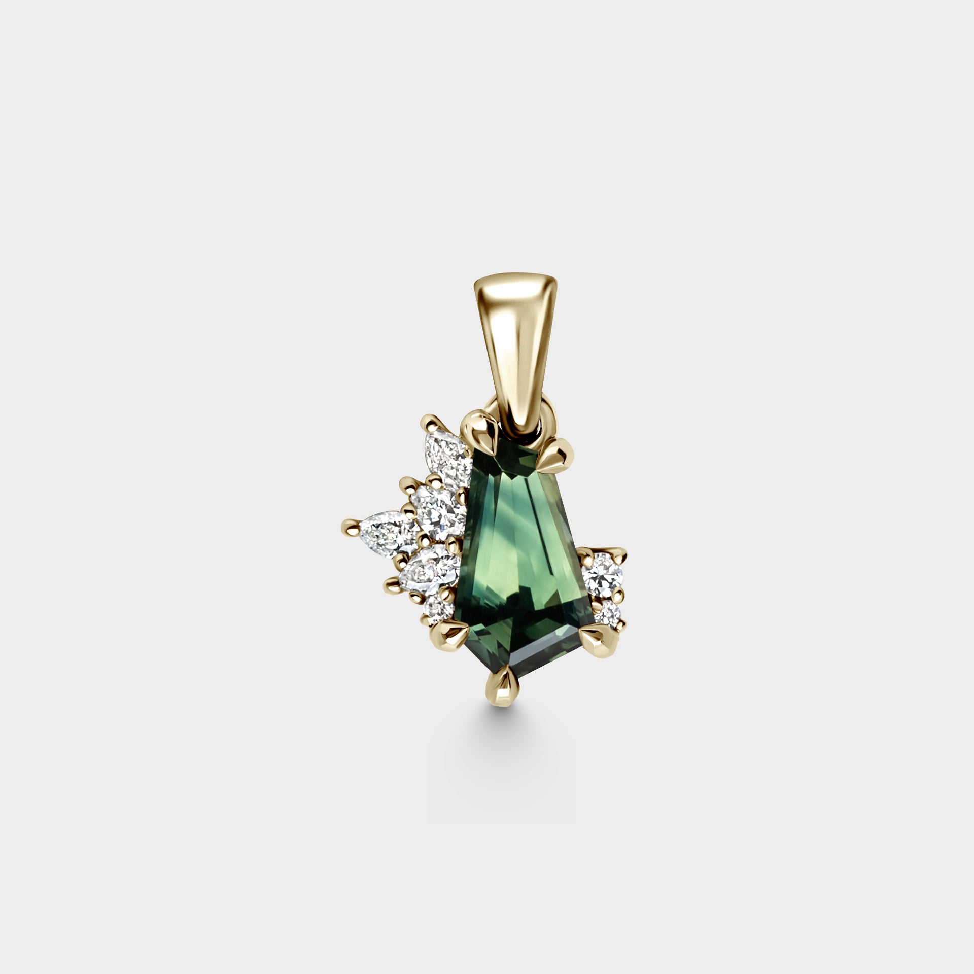 Freeform Sapphire Cluster Pendant