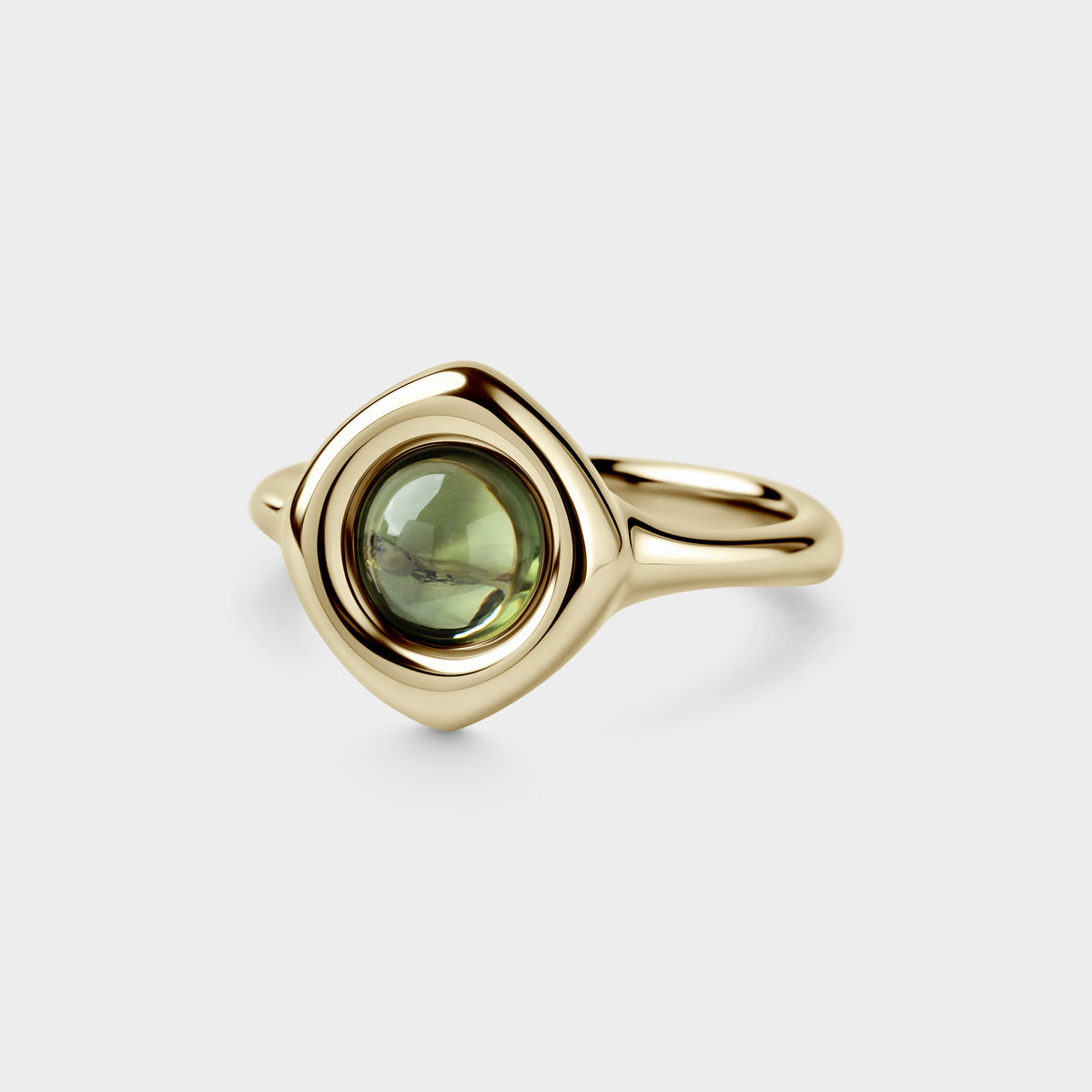Signet of Green Round Cabochon