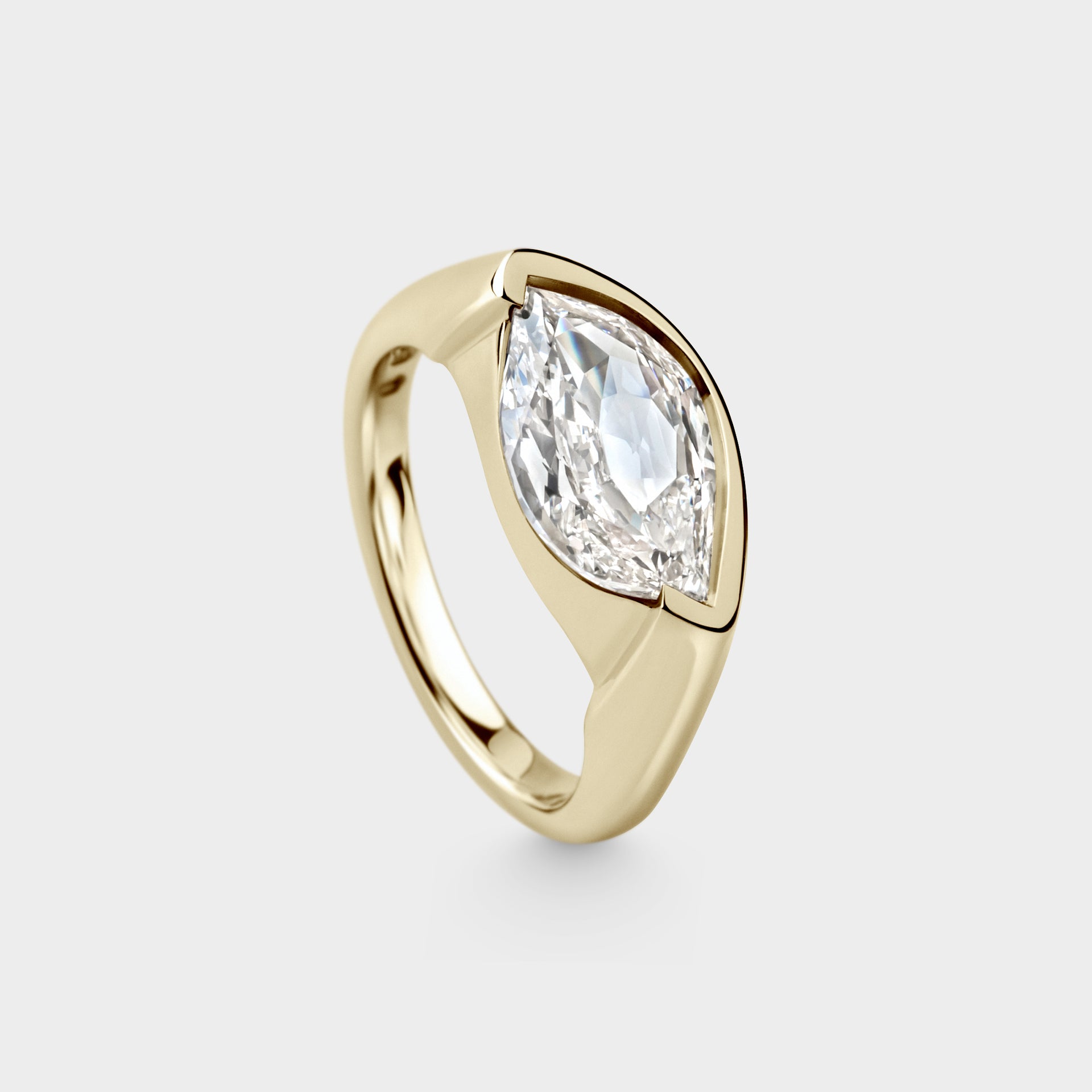 2.52ct Unique Flame Cut, Three-Quarter Bezel