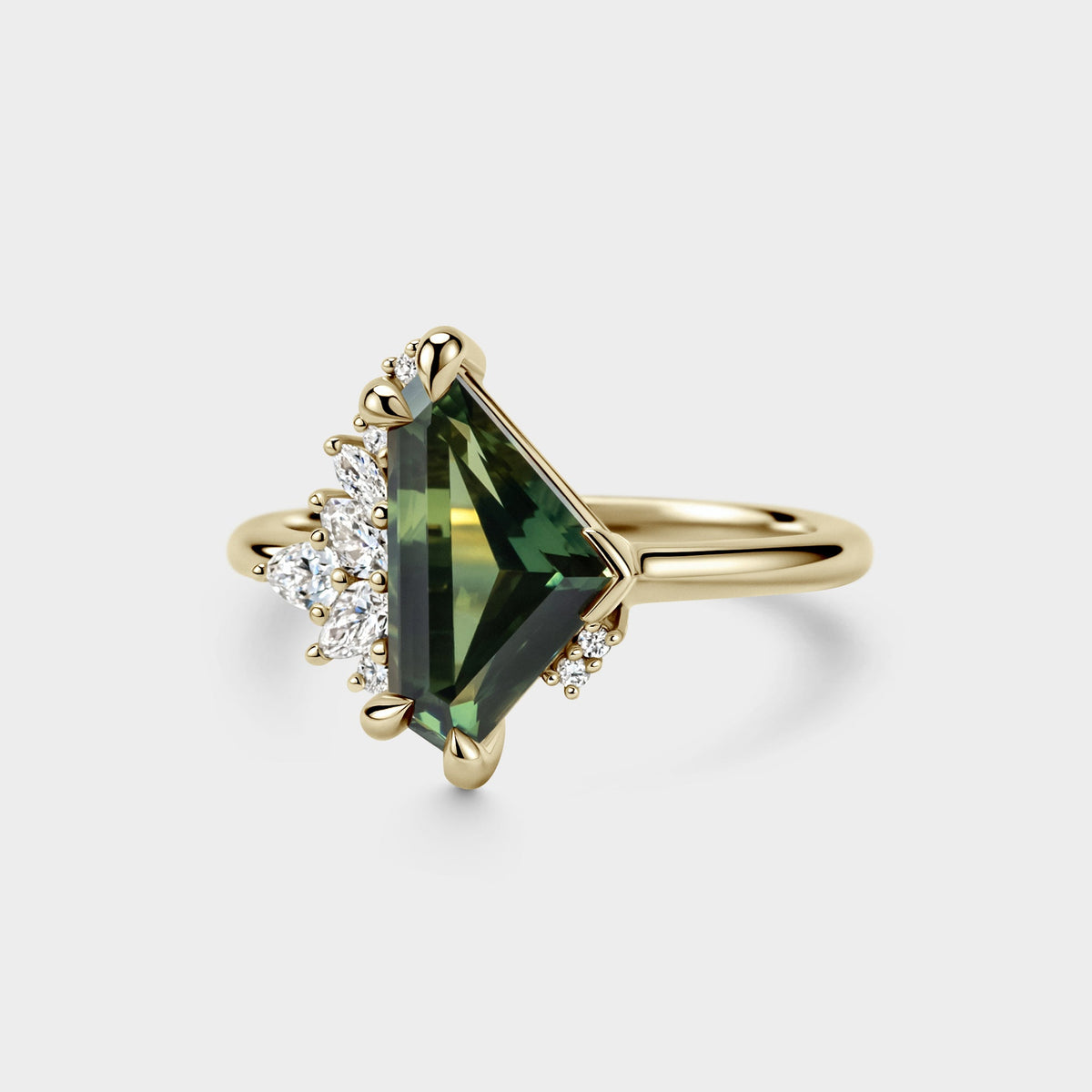 3.05ct Irregular Cluster of Freeform Sapphire & Diamond