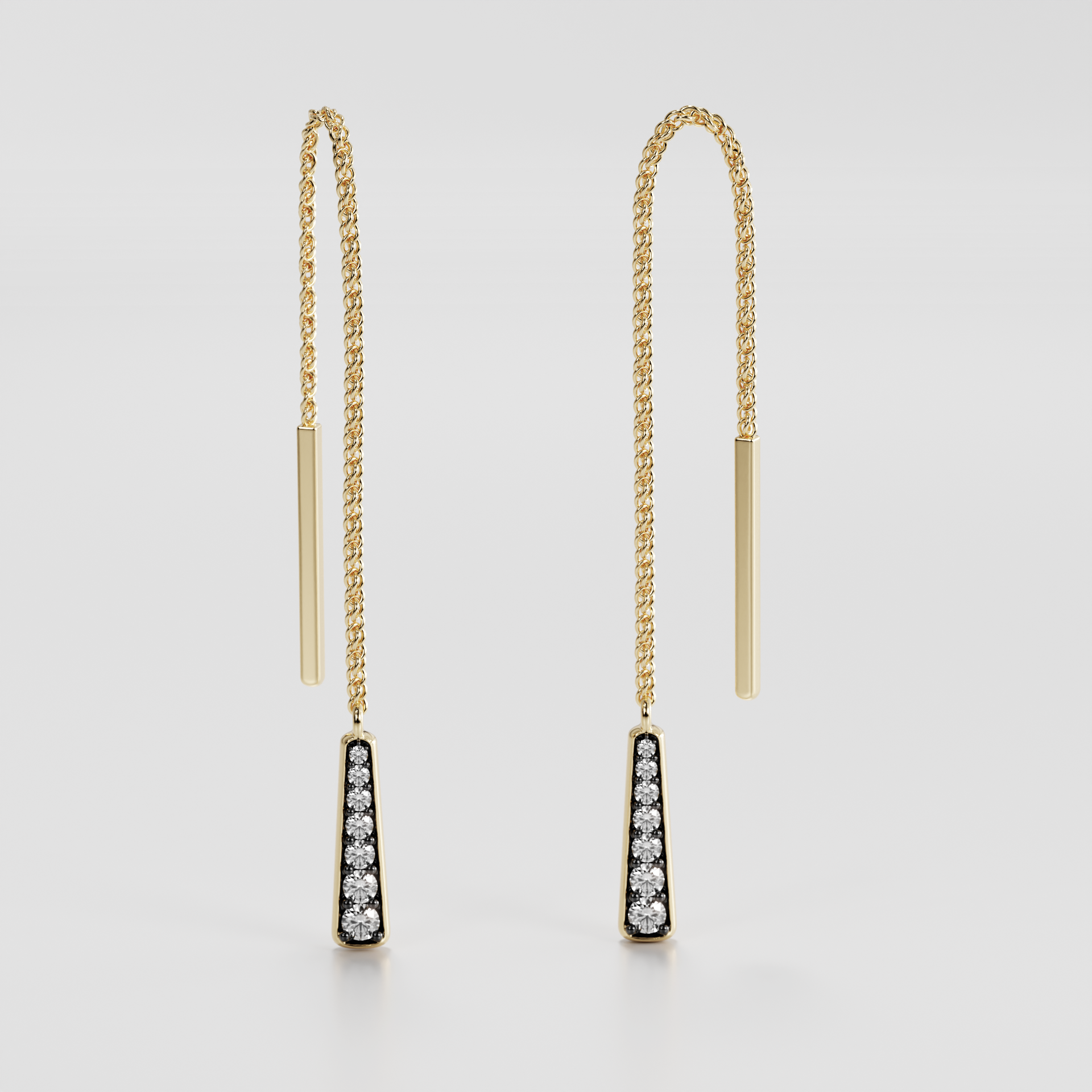 Blackened Pavé Drop Threads