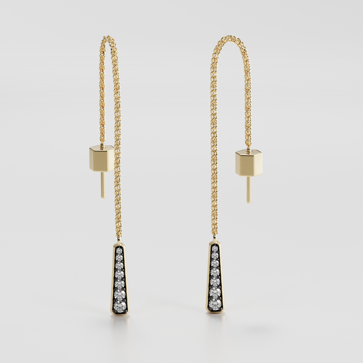 Blackened Pavé Drop Threads