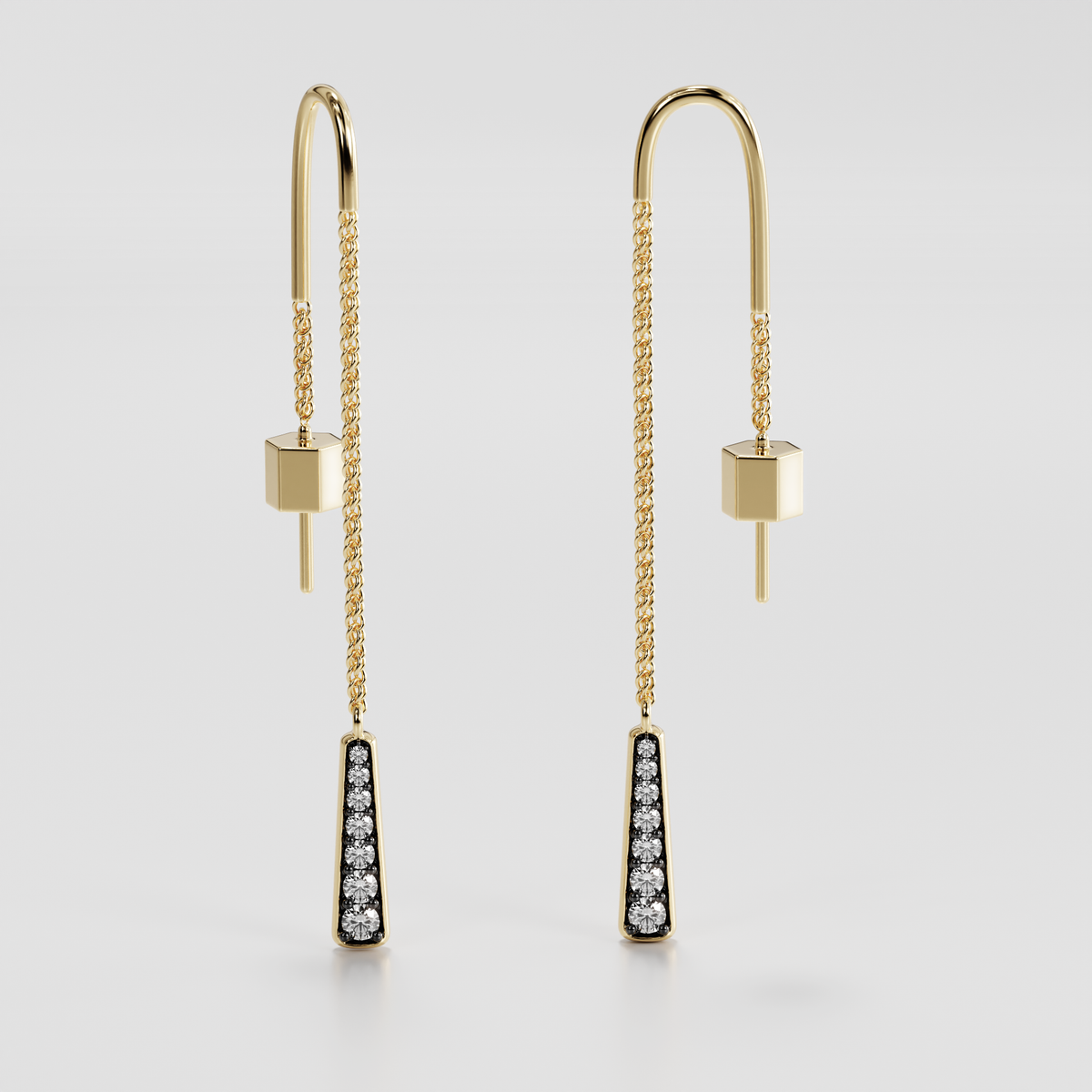 Blackened Pavé Drop Threads