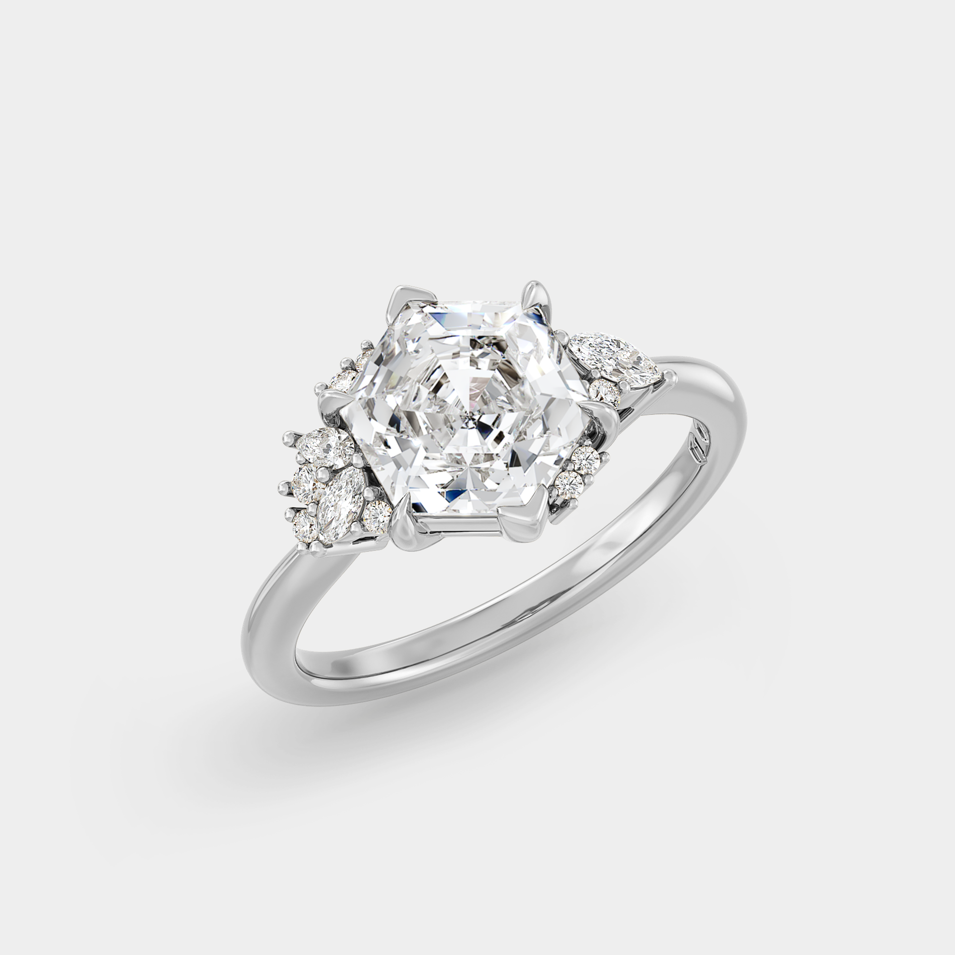 Asymmetrical Cluster of Lab Grown Hexagonal Diamond