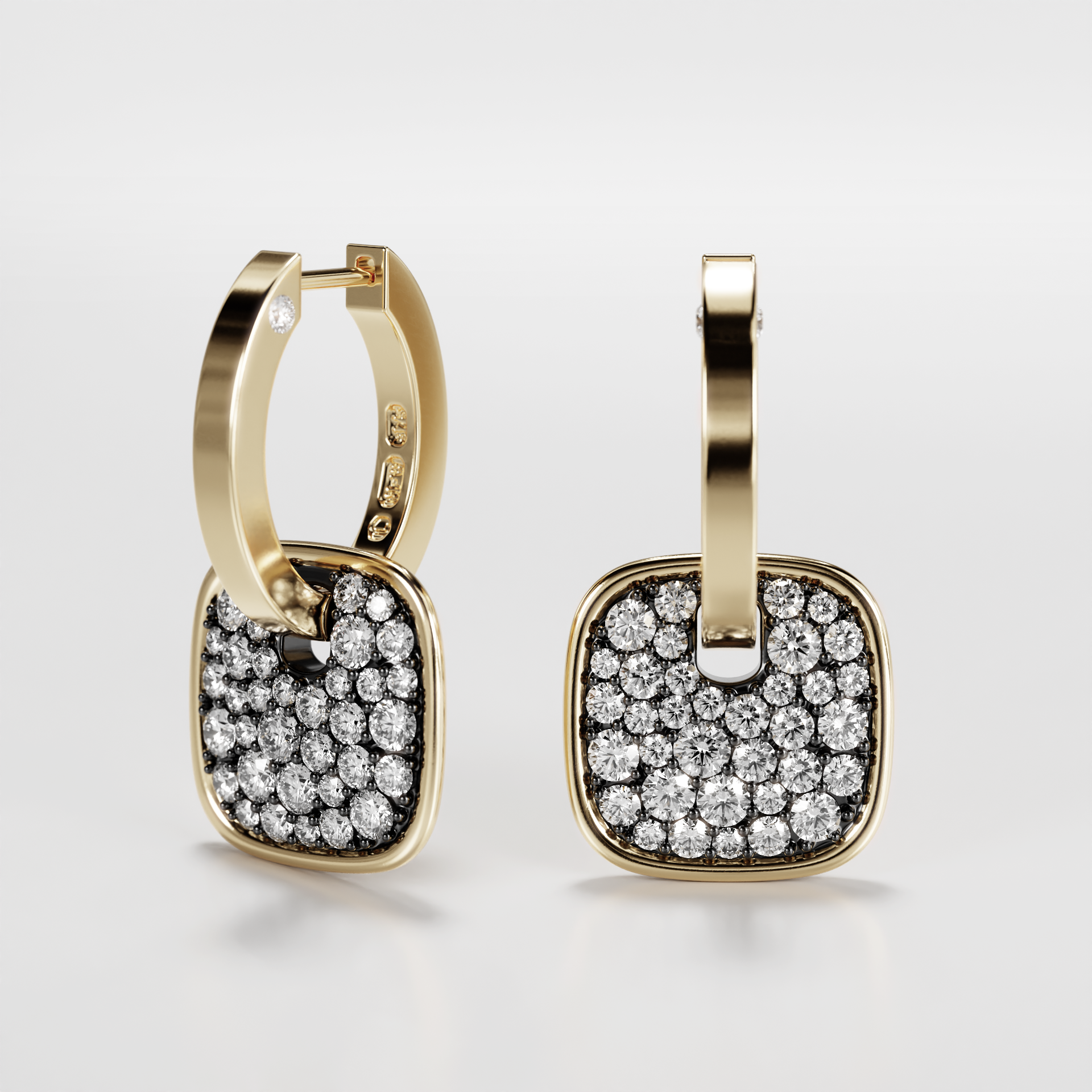 Soft Cushion of Blacked Pavé Hoops