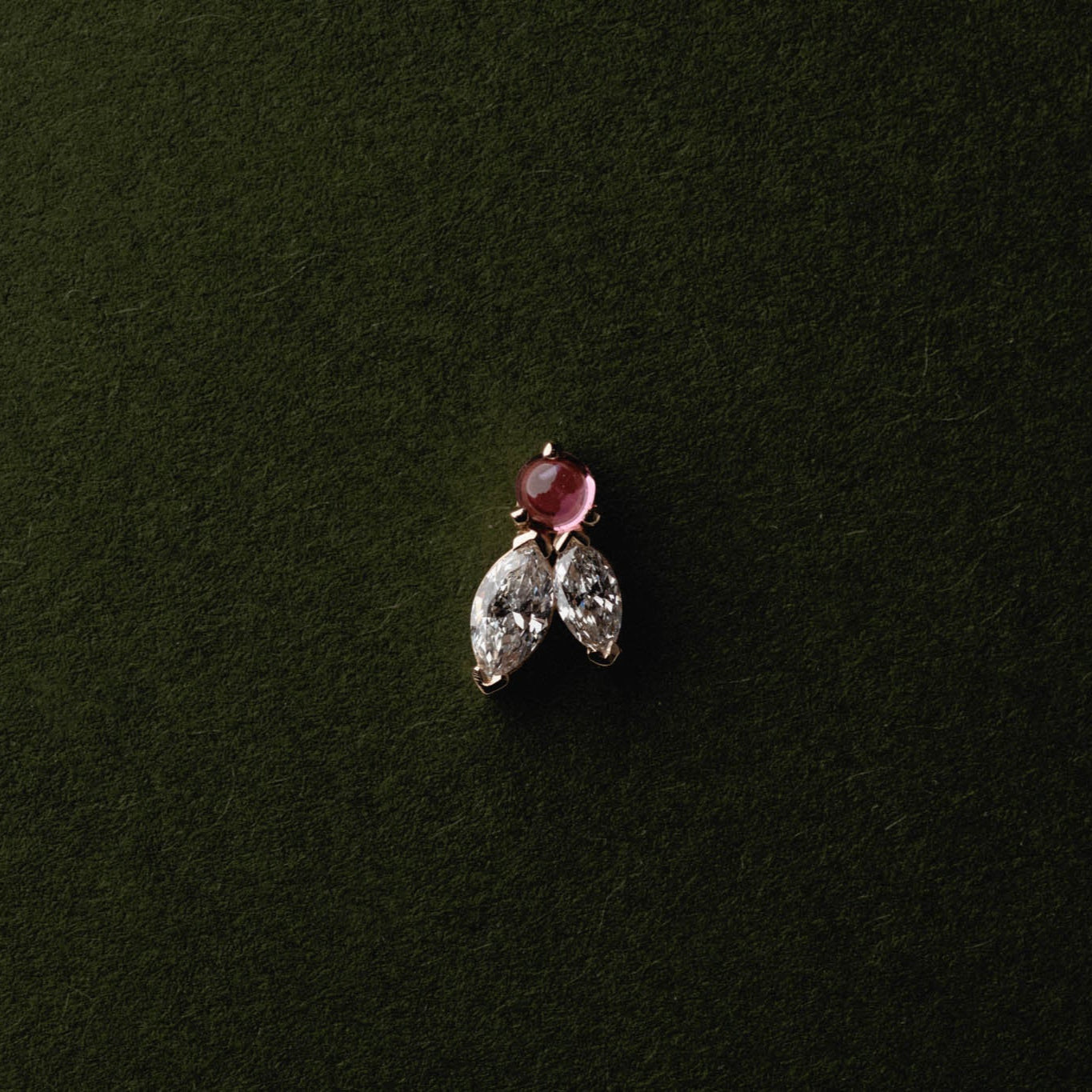 Marquise & Tourmaline Cabochon Studs