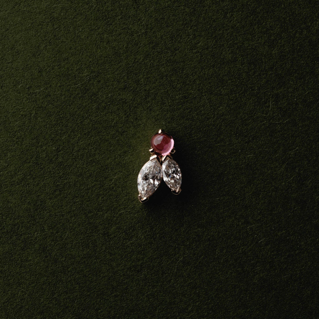 Marquise & Tourmaline Cabochon Studs