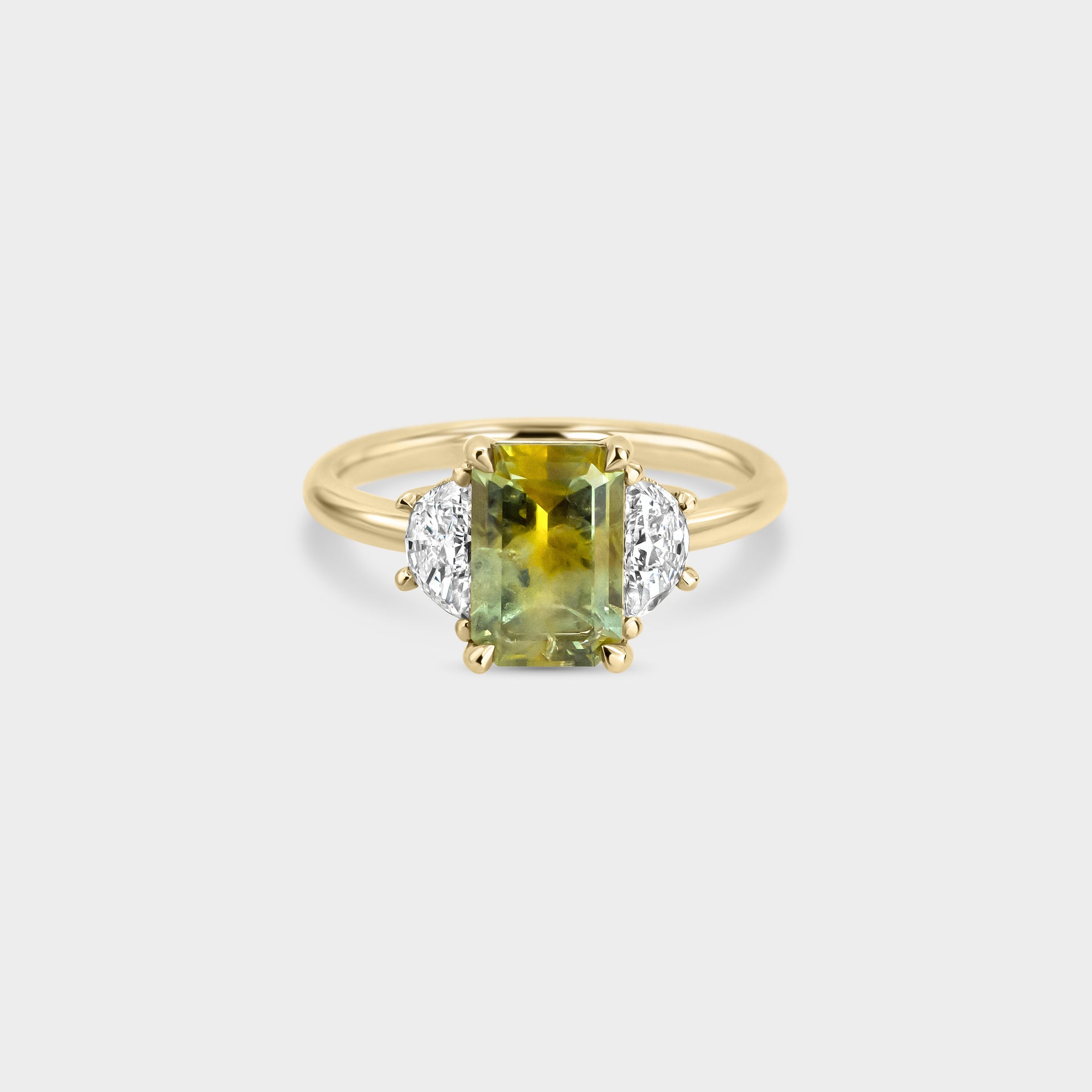 1.96ct Three Stone of Sapphire & Diamond