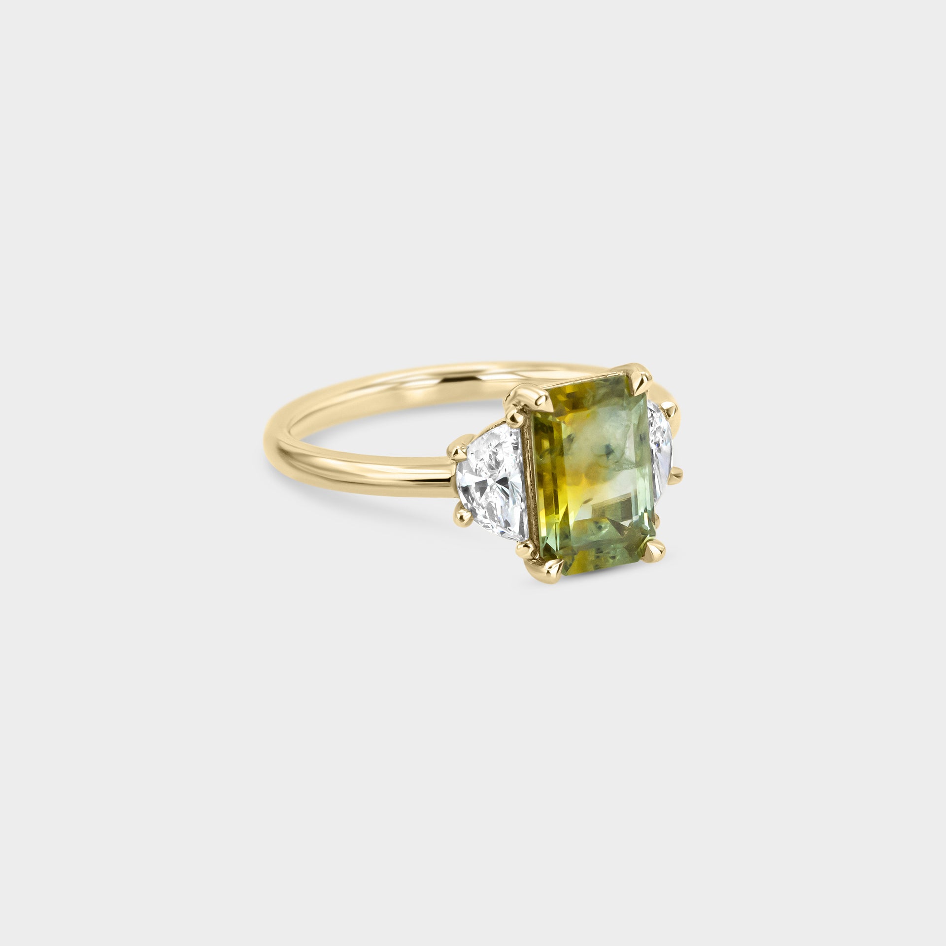1.96ct Three Stone of Sapphire & Diamond