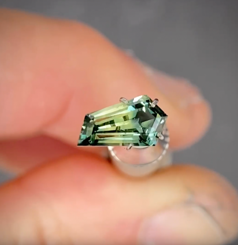 1.43ct Freeform Blue/Yellow Parti Sapphire
